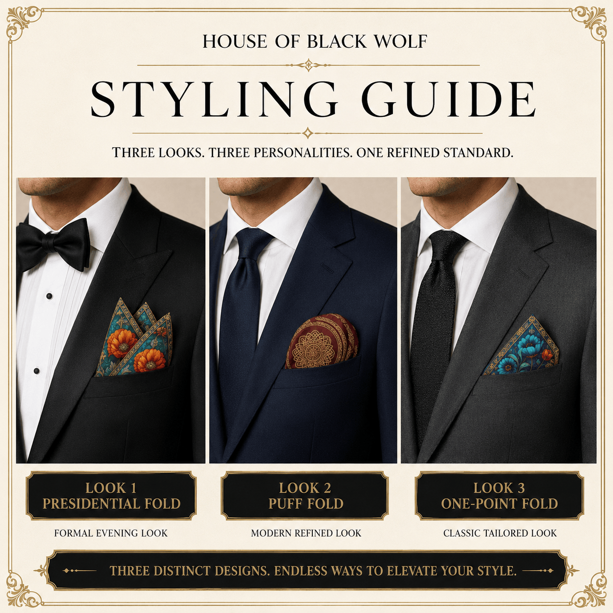 PACK OF 3 POCKET SQUARES