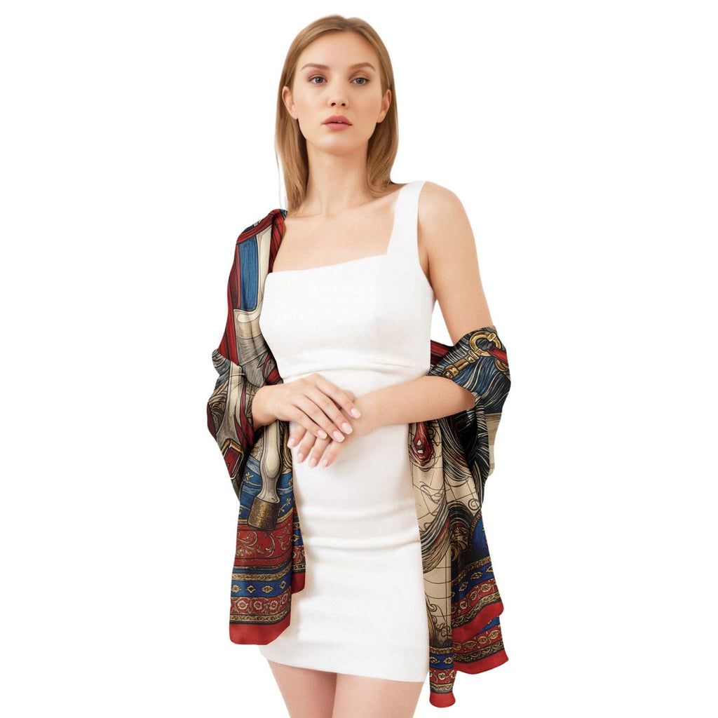 ROYAL EQUESTRIAN MAJESTY SILK LONG LADIES SCARF