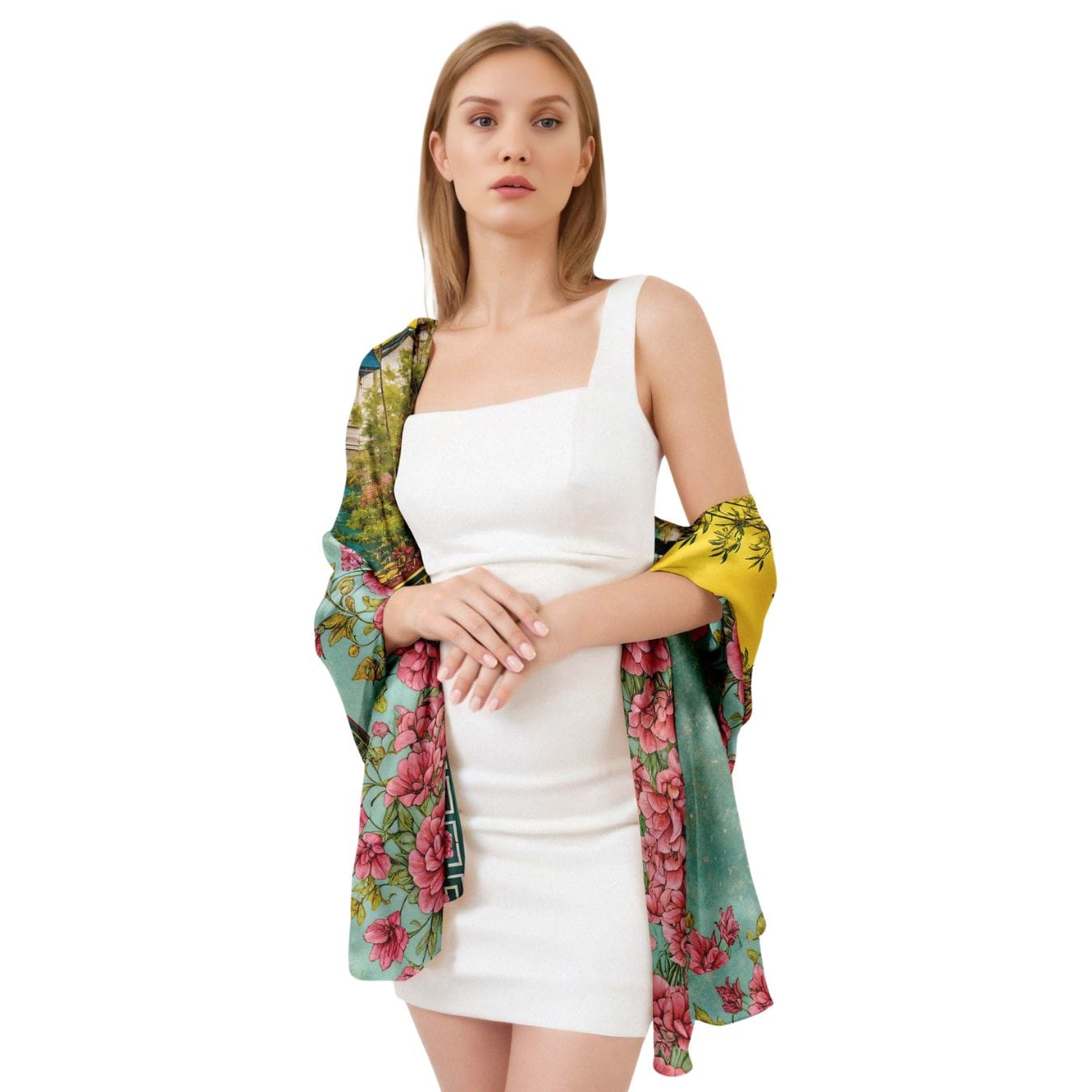 BLOOM SANCTUARY SILK LONG LADIES SCARF