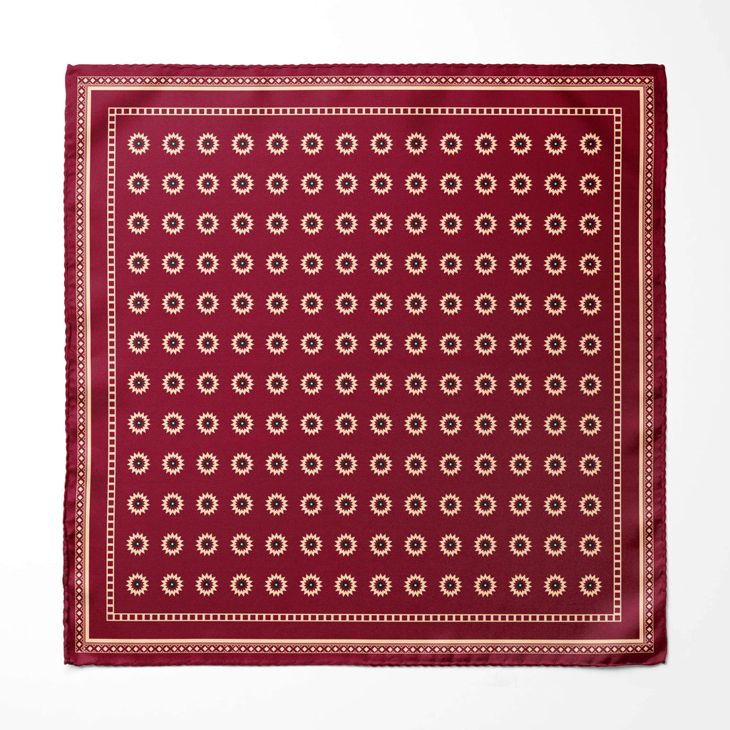 RED REVISABLE SILK POCKET SQUARE