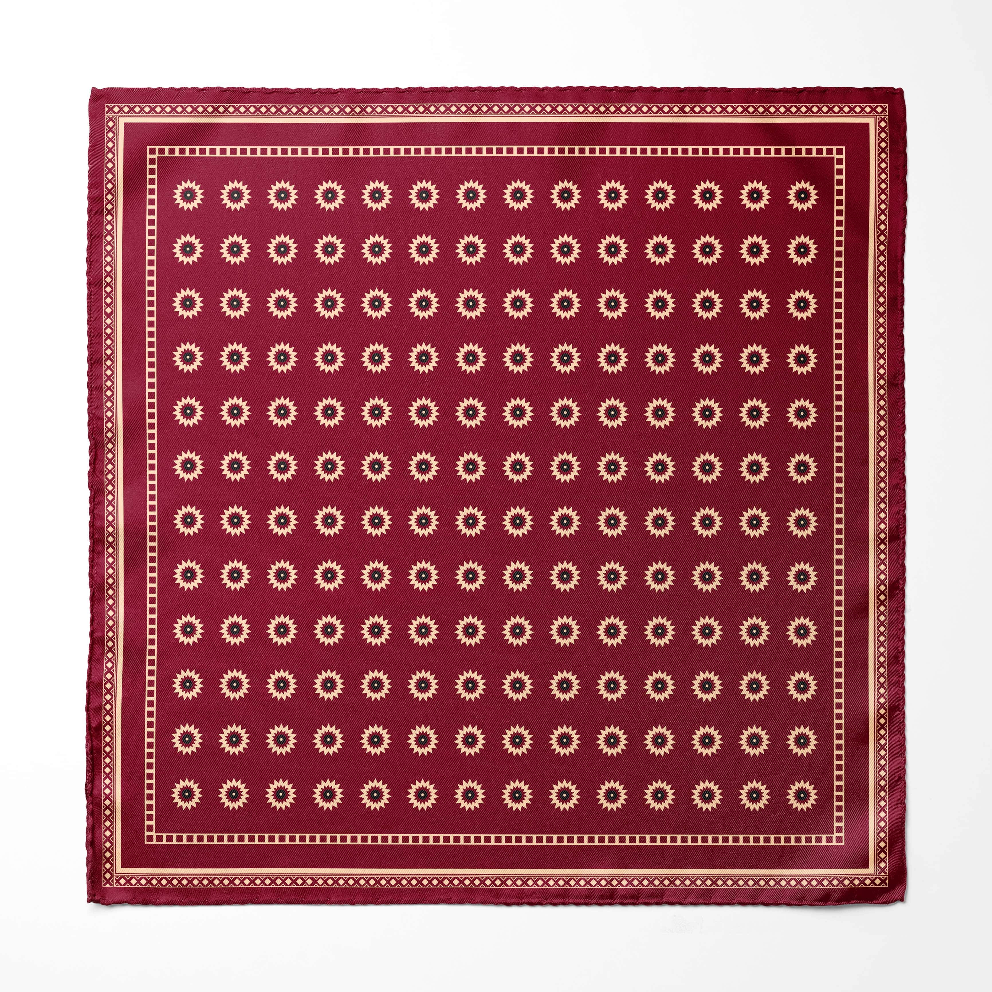 RED REVISABLE SILK POCKET SQUARE