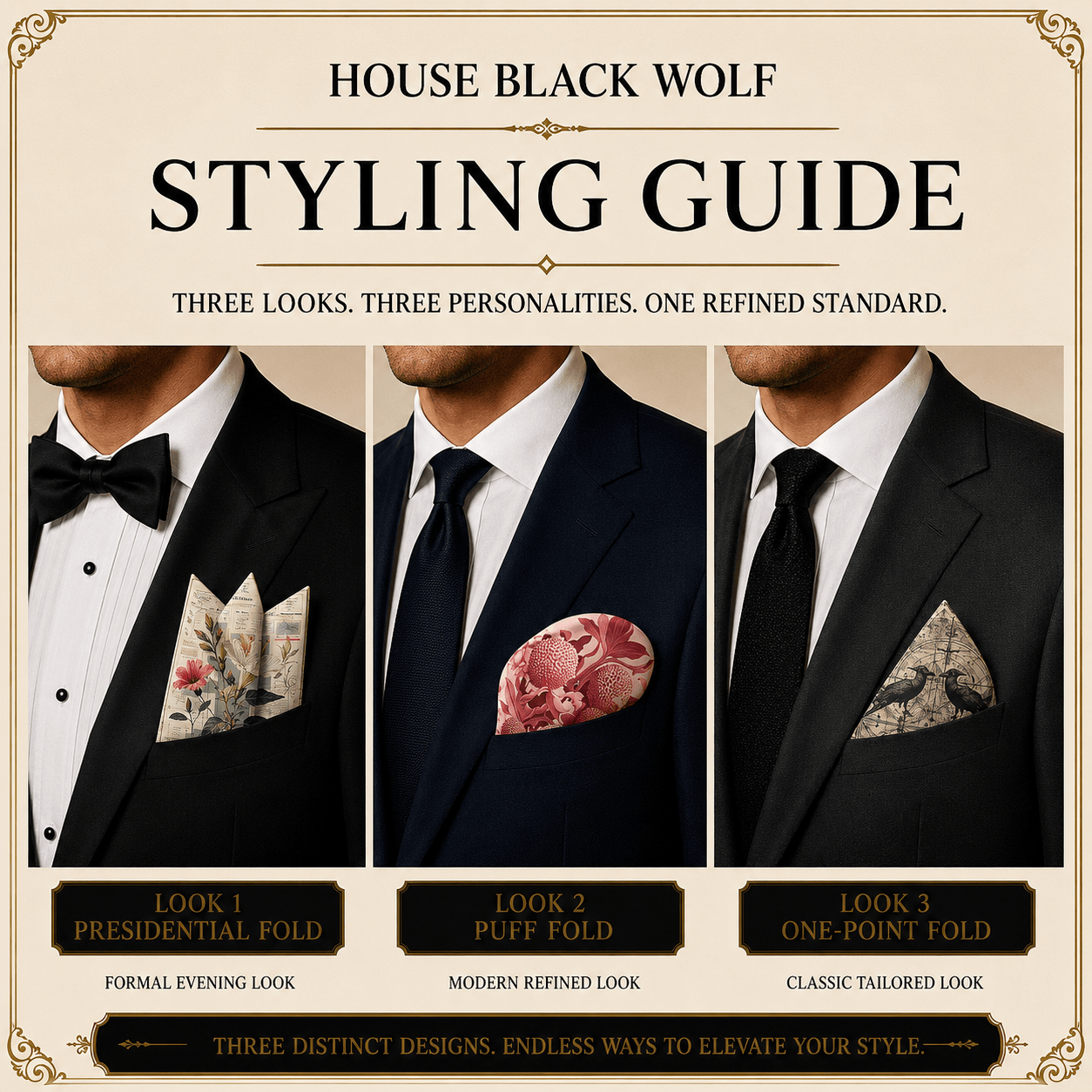 PACK OF 3 POCKET SQUARES