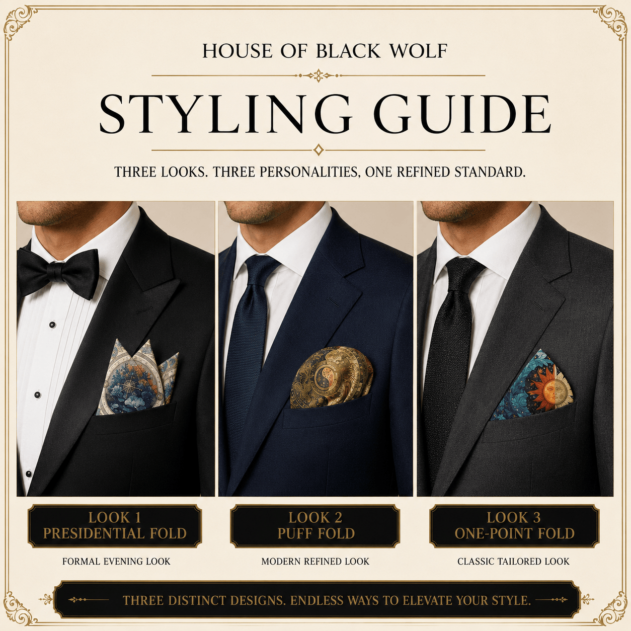 PACK OF 3 POCKET SQUARES