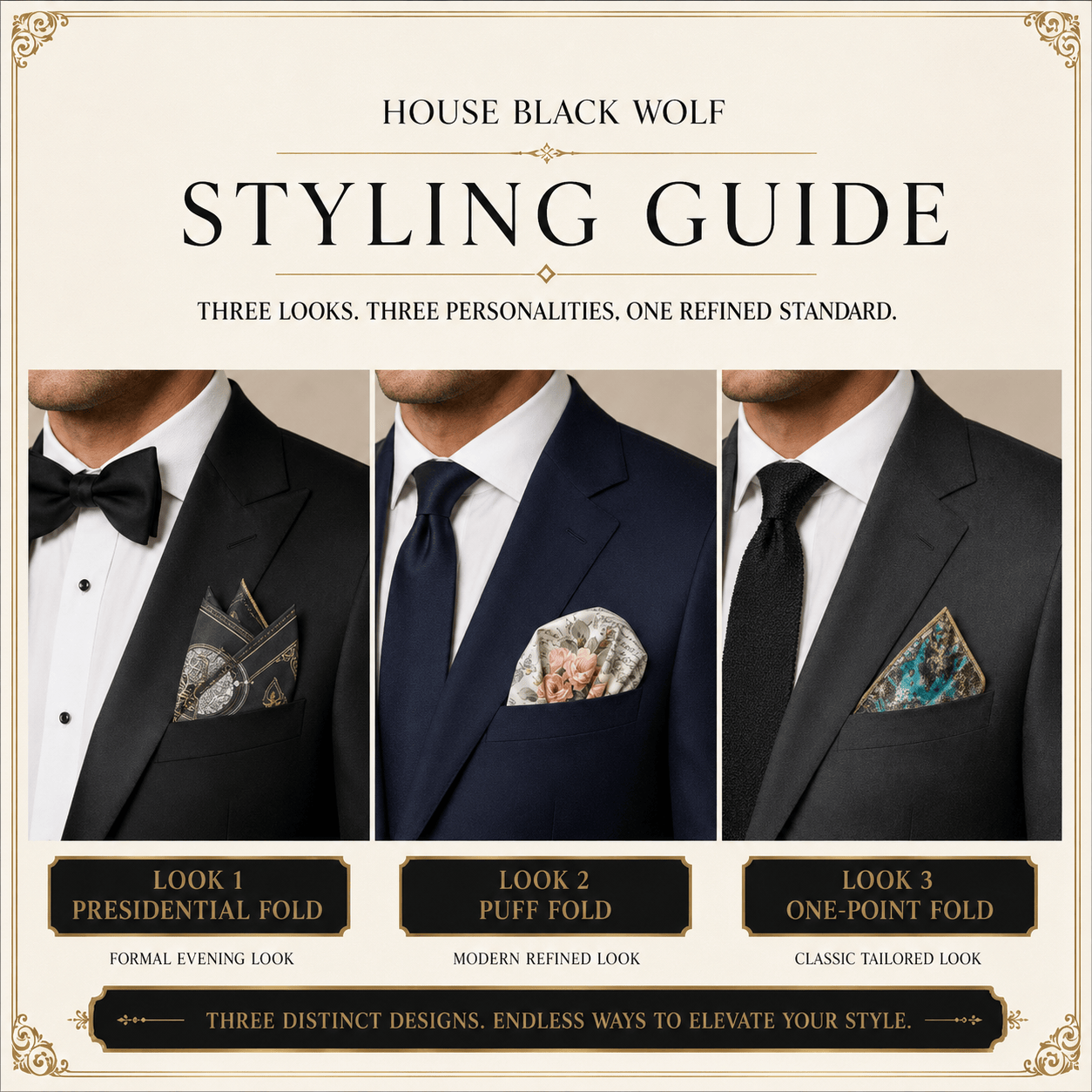 PACK OF 3 POCKET SQUARES