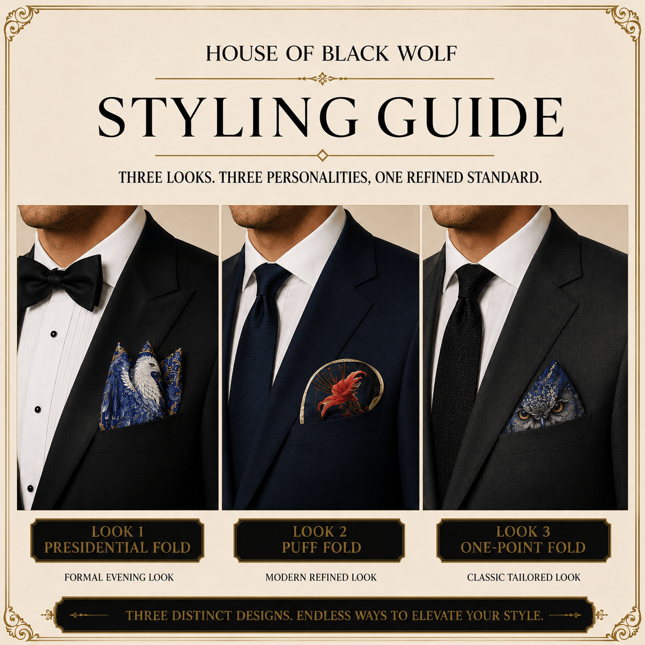 PACK OF 3 POCKET SQUARES