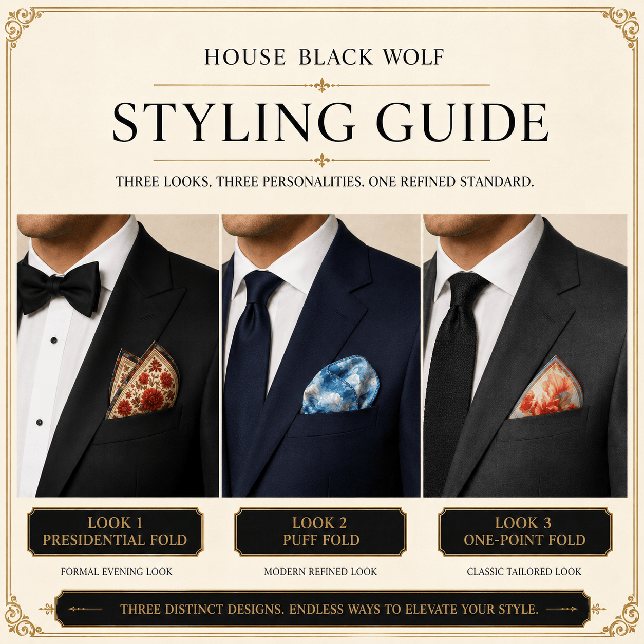 PACK OF 3 POCKET SQUARES