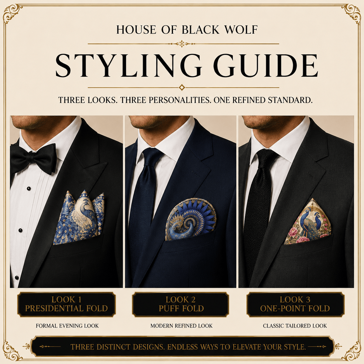 PACK OF 3 POCKET SQUARES