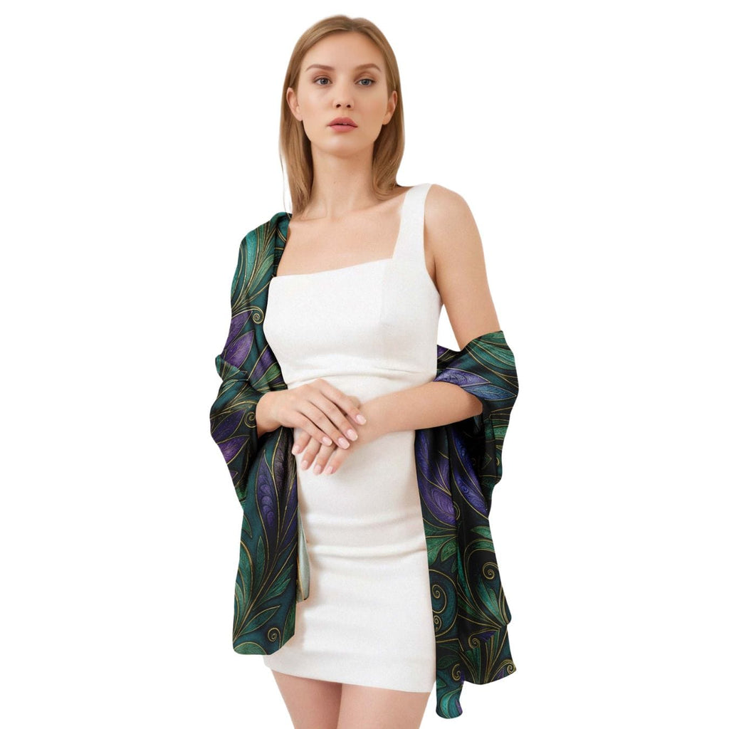 EMERALD BLOOM MANDALA SILK LONG LADIES SCARF