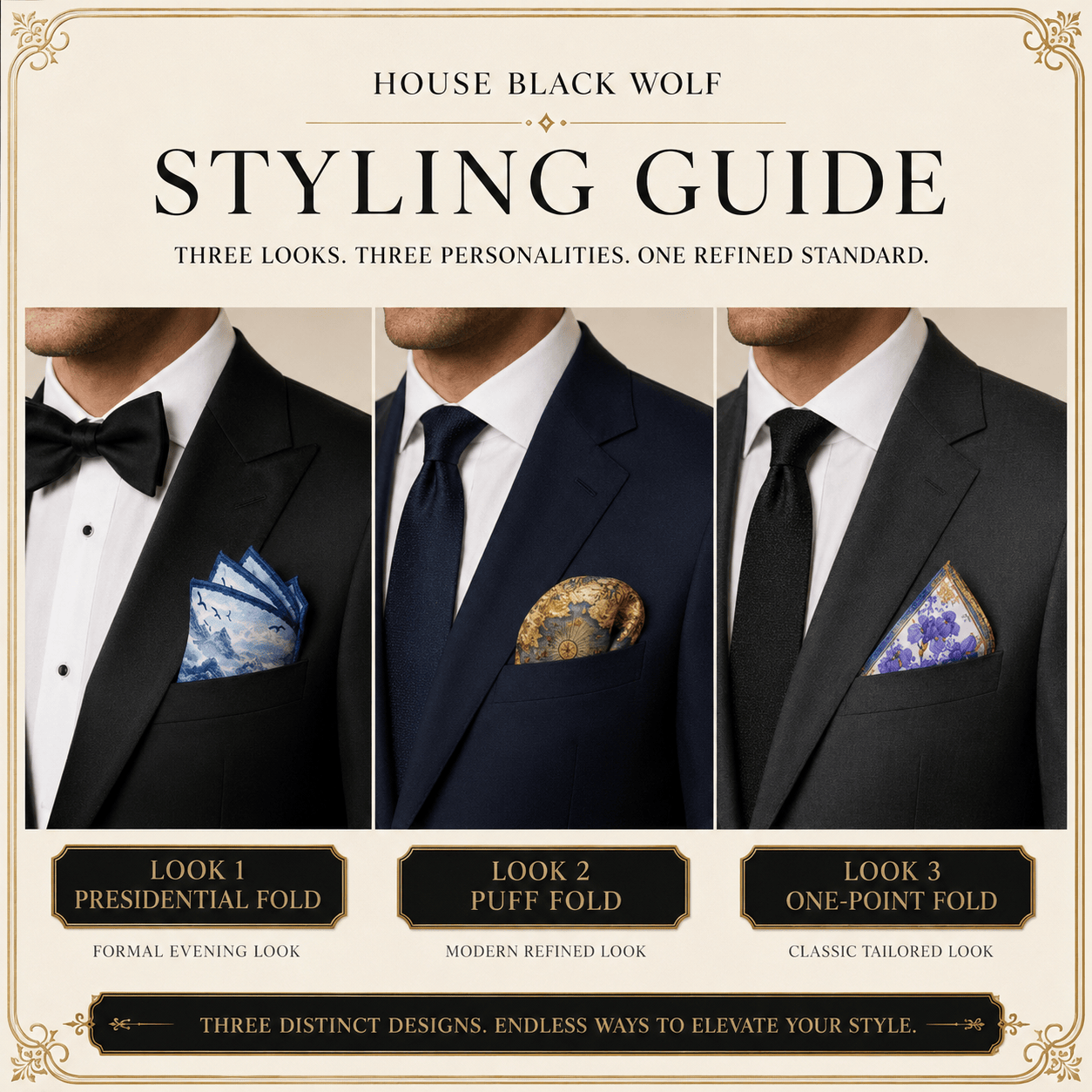 PACK OF 3 POCKET SQUARES