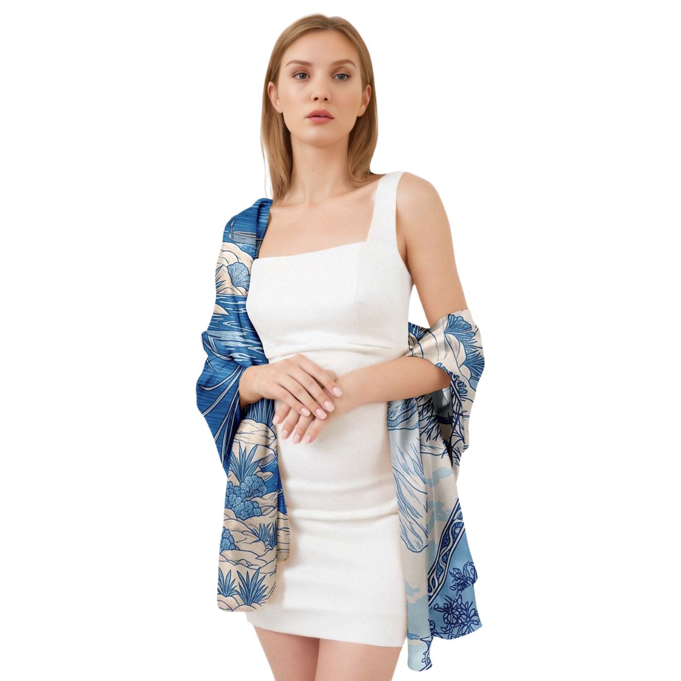 IMPERIAL PORCELAIN SILK LONG LADIES SCARF