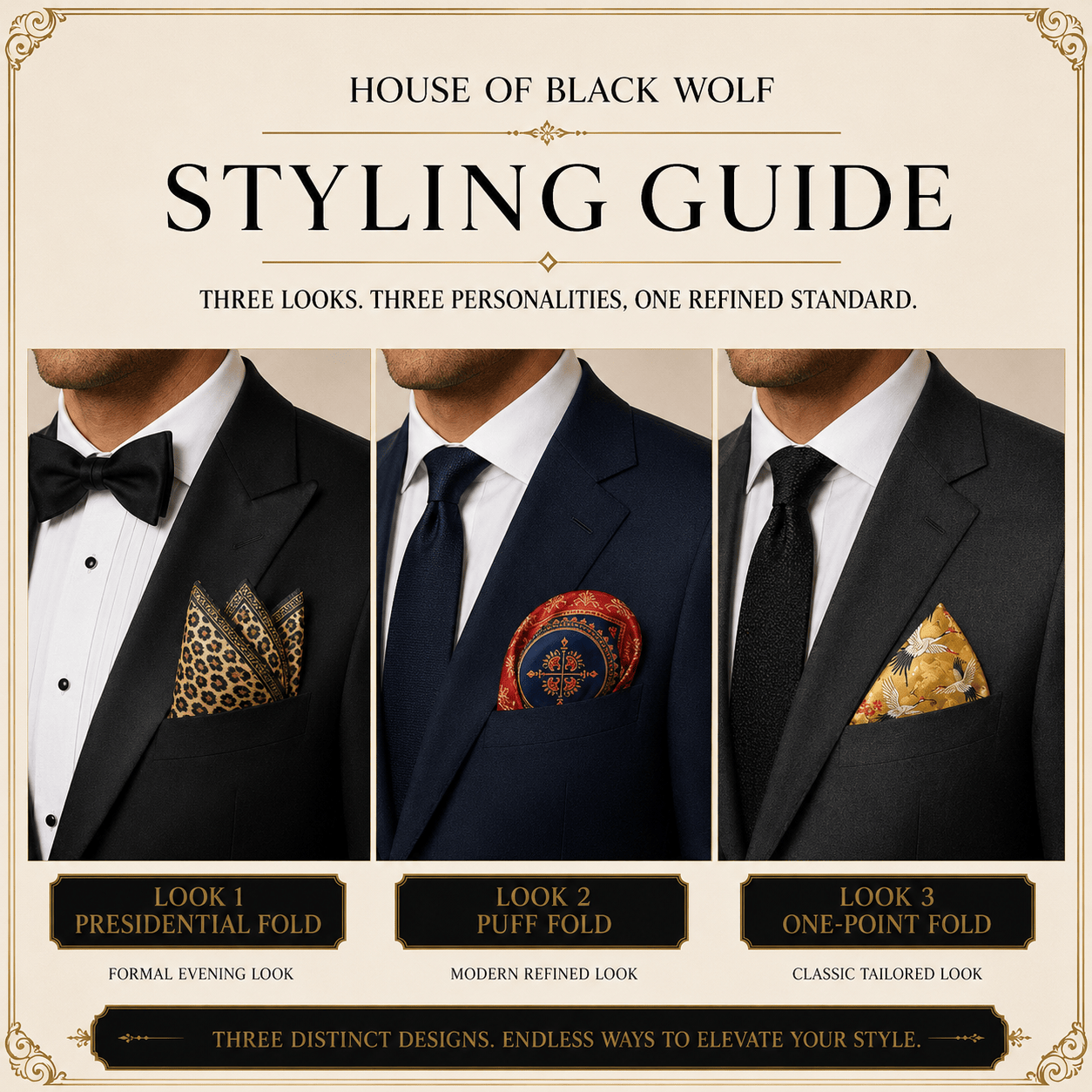 PACK OF 3 POCKET SQUARES