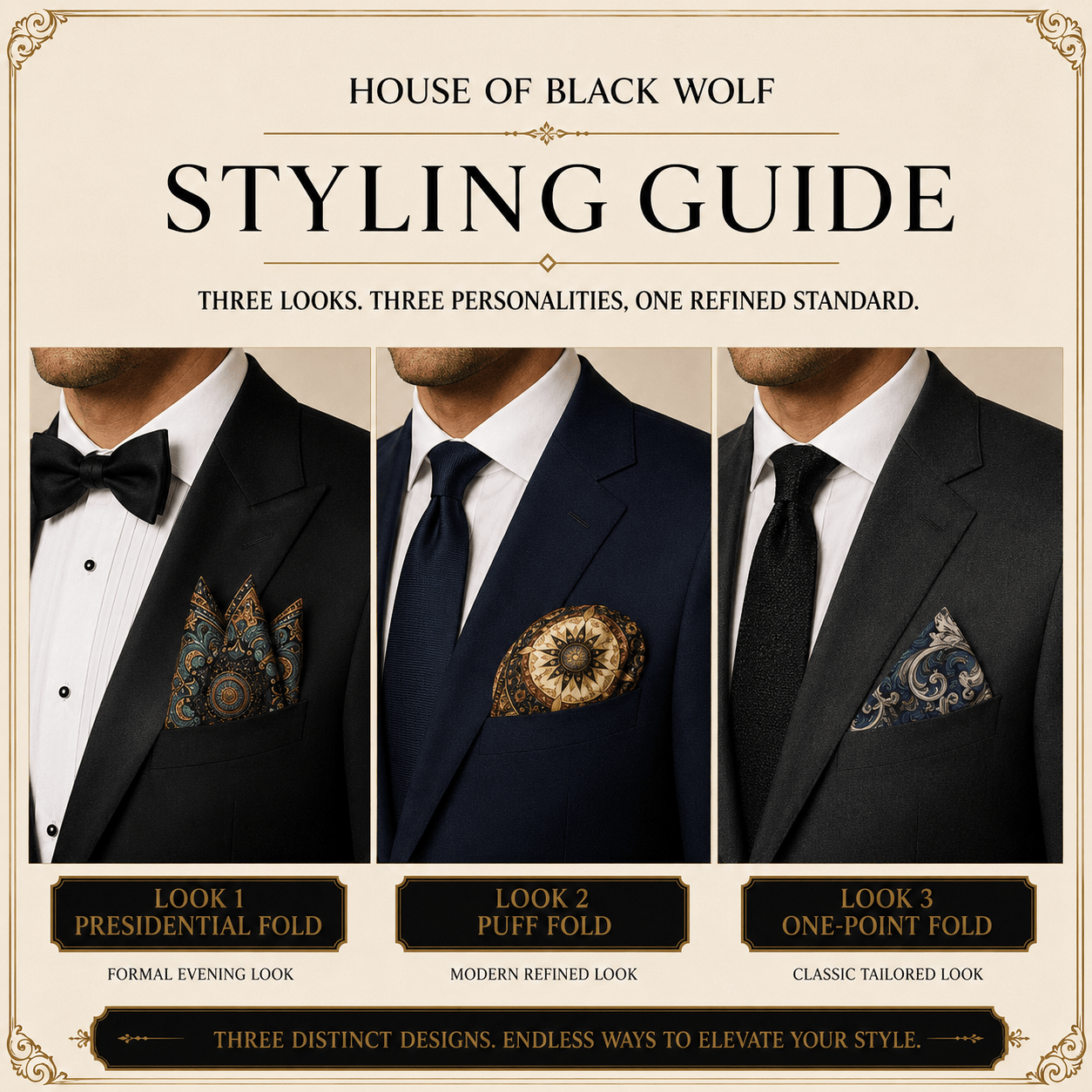 PACK OF 3 POCKET SQUARES