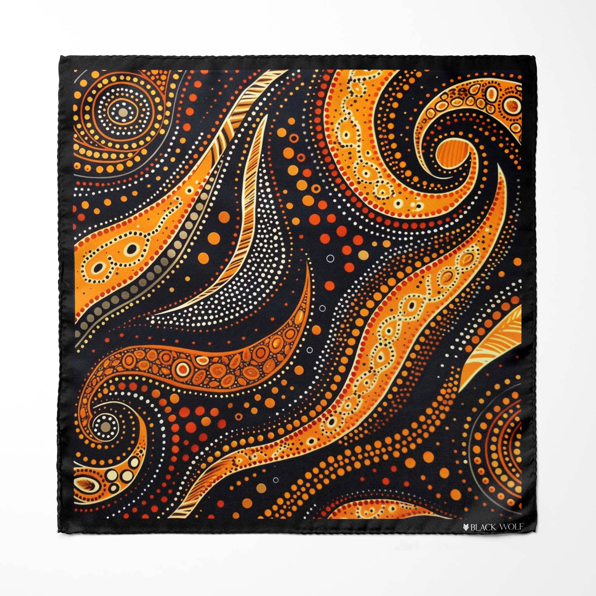 ABORIGINAL SILK POCKET SQUARE
