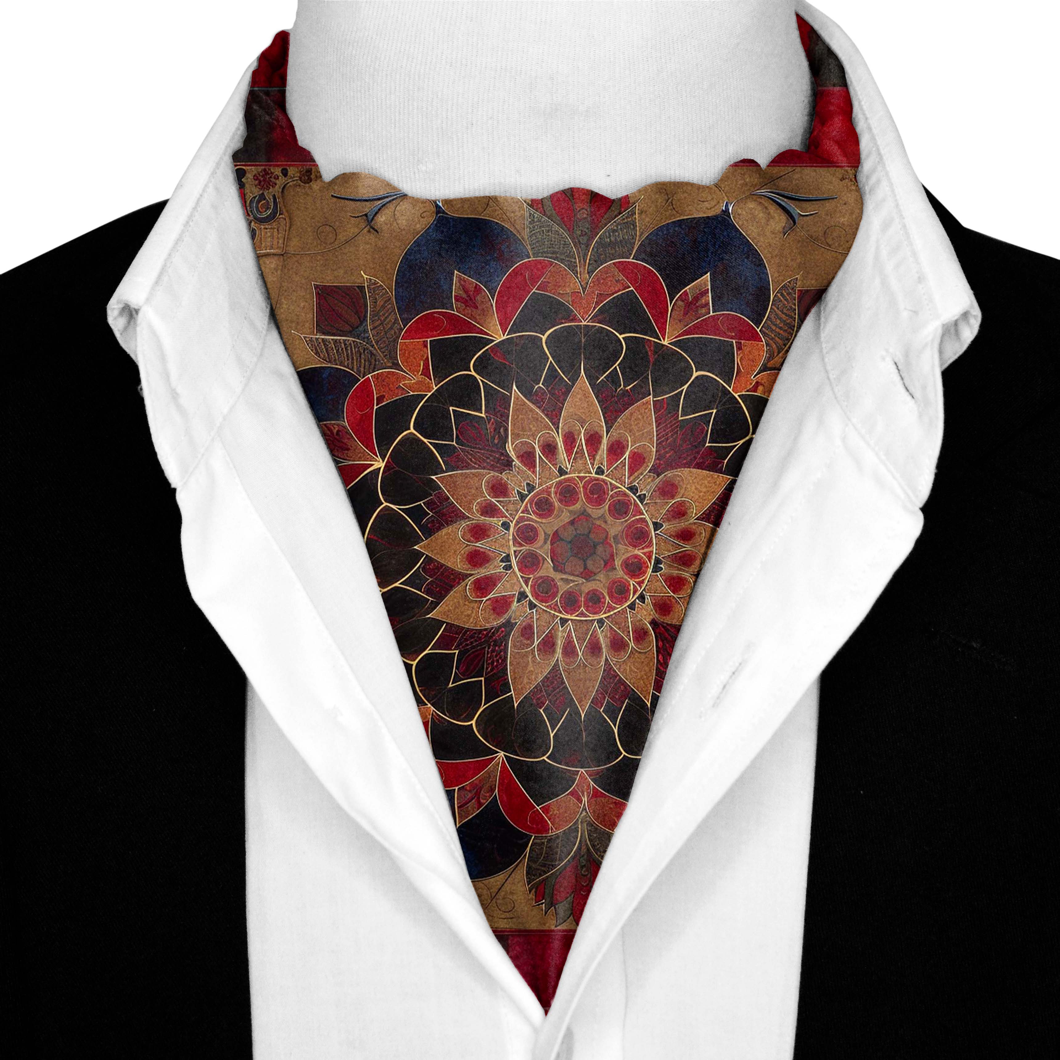 DONNA POBUK SILK ASCOT AND POCKET SQUARE SET – PREMIUM COLLECTION