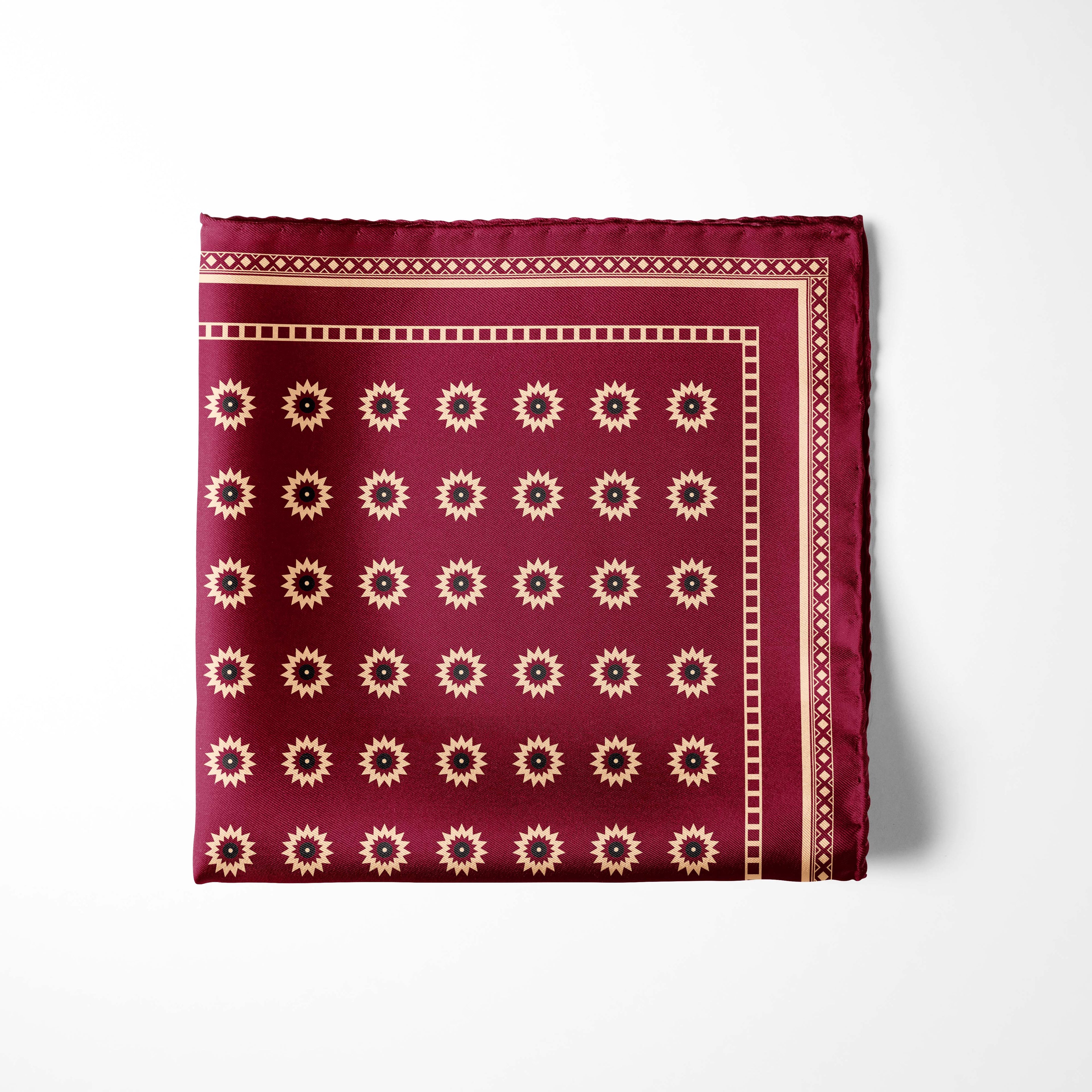 RED REVISABLE SILK POCKET SQUARE