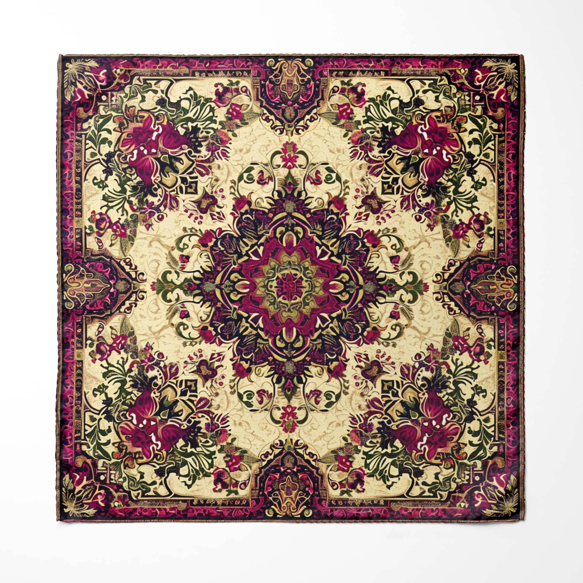 ARABESQUE ABSTRACT VINTAGE SILK POCKET SQUARE