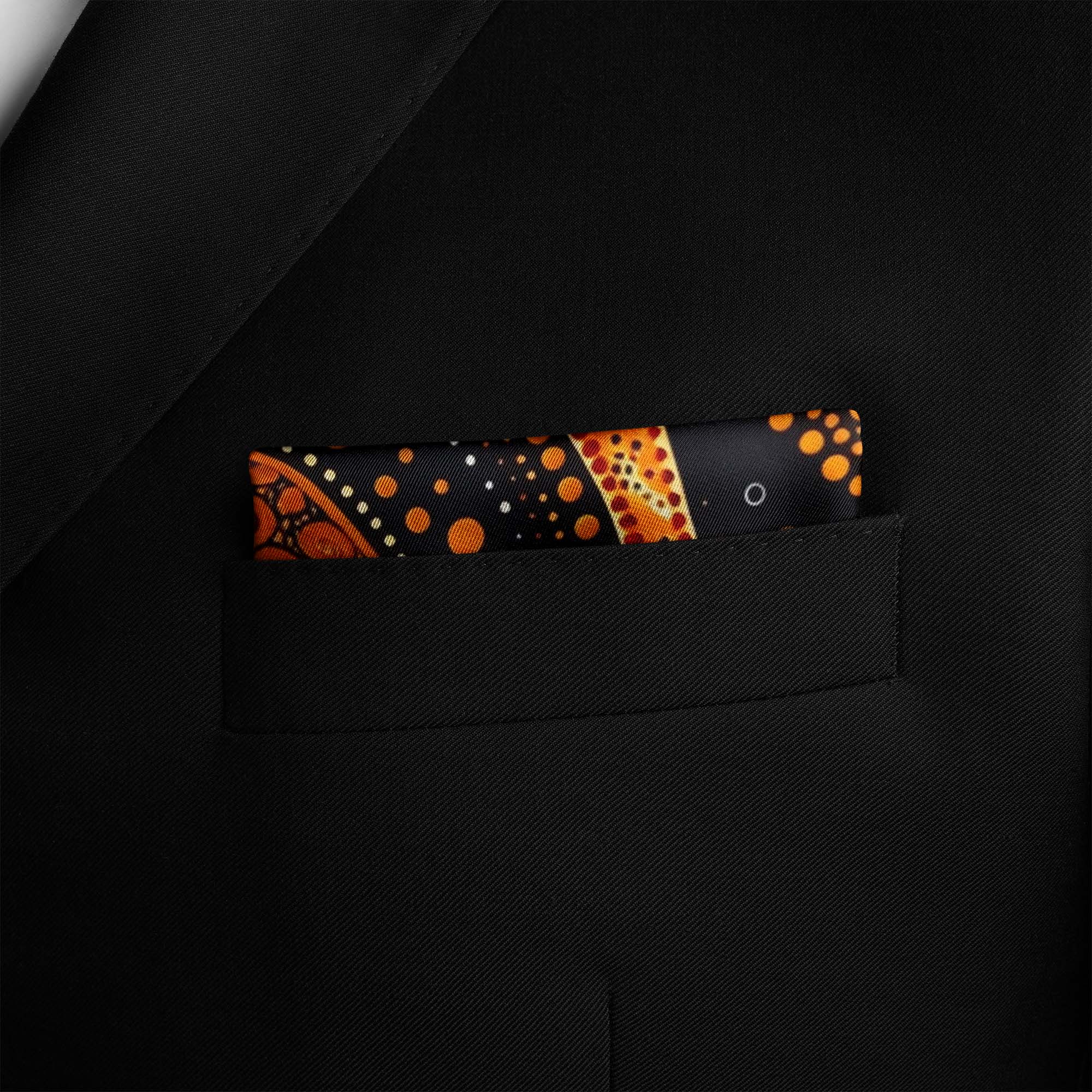 ABORIGINAL SILK POCKET SQUARE