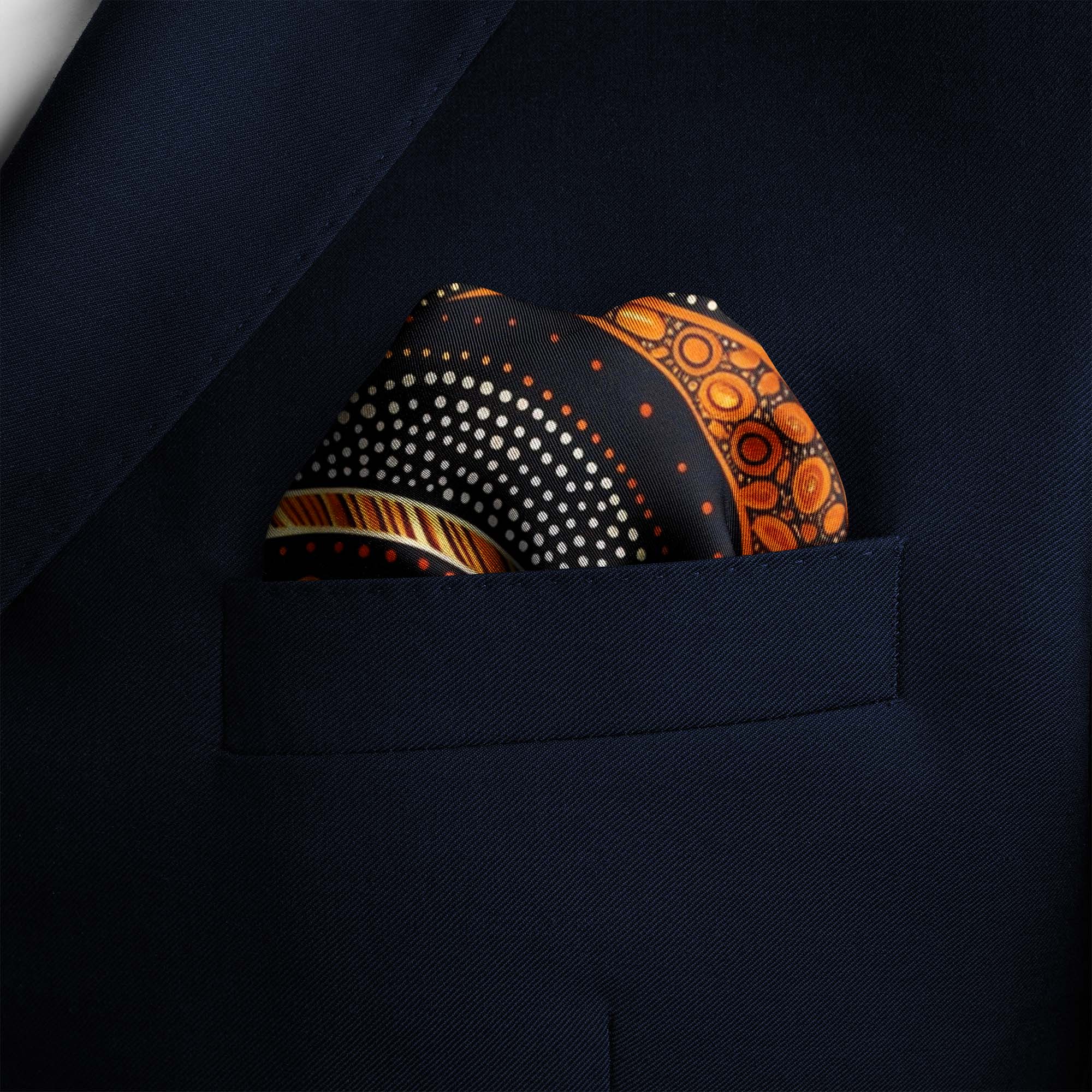 ABORIGINAL SILK POCKET SQUARE