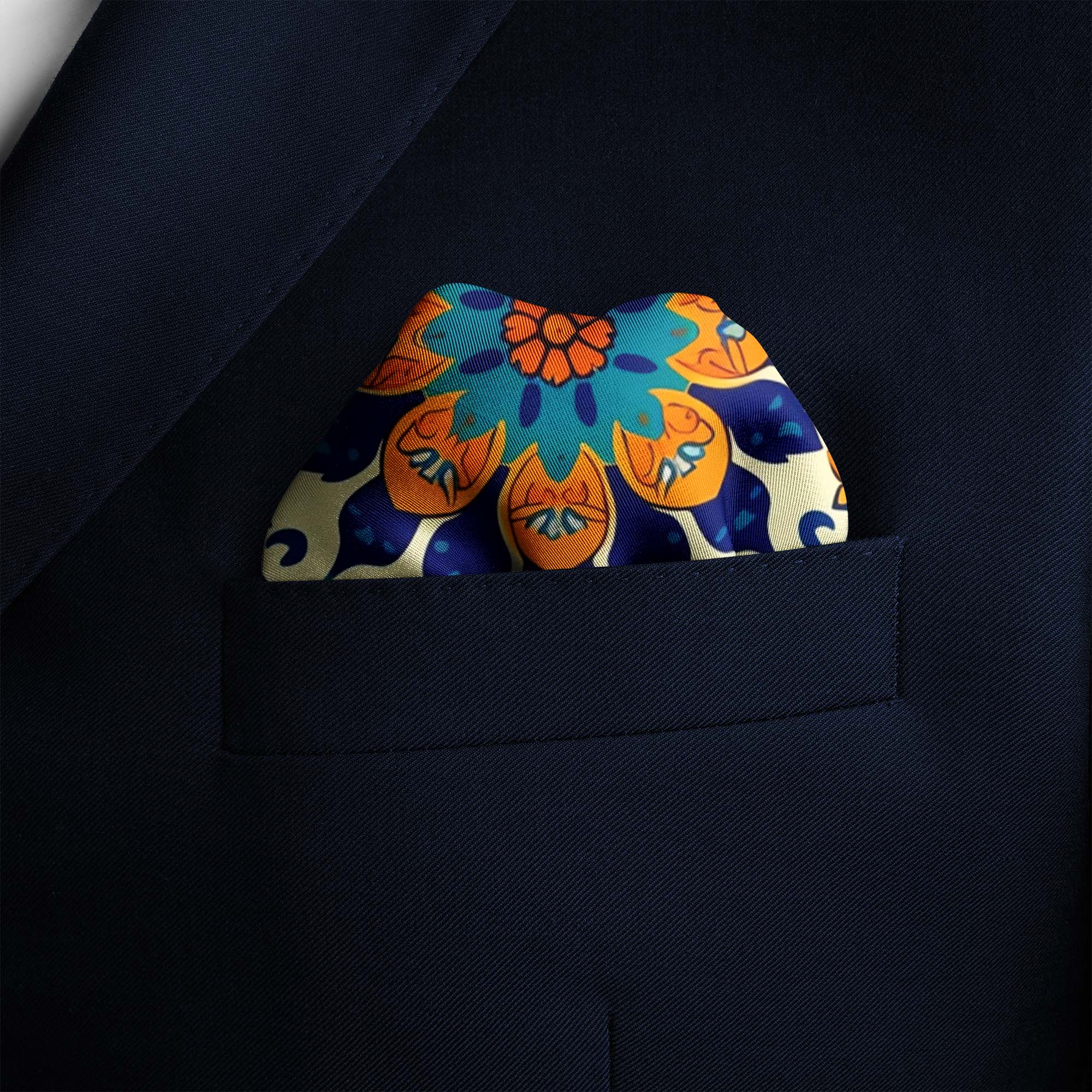 ARABESQUE VINTAGE ELEGENT SILK POCKET SQUARE