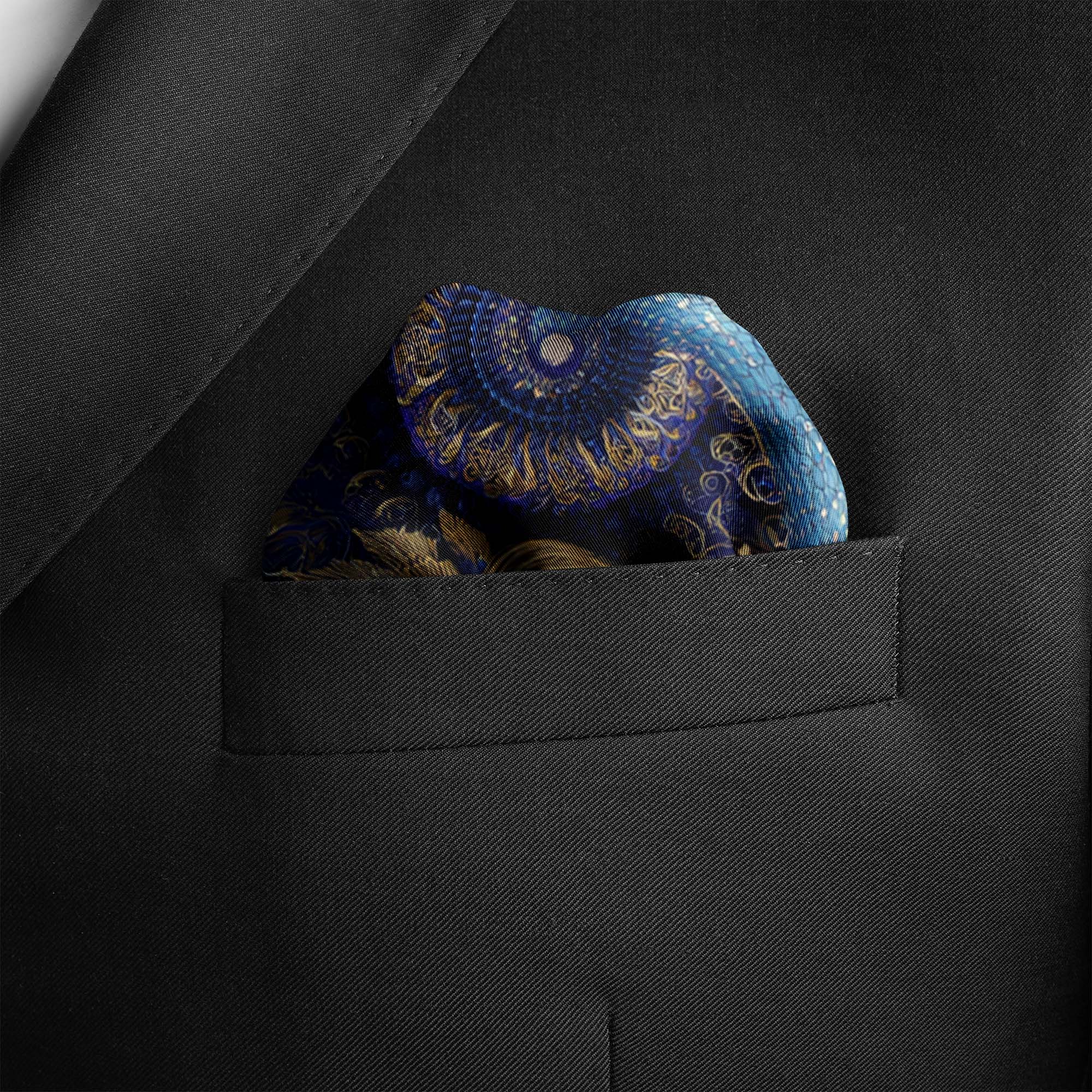 AZOTH NOCTURNE SILK POCKET SQUARE