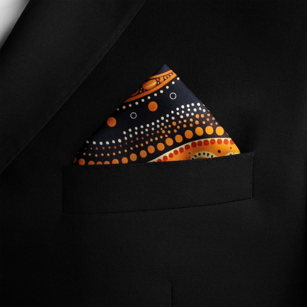 ABORIGINAL SILK POCKET SQUARE