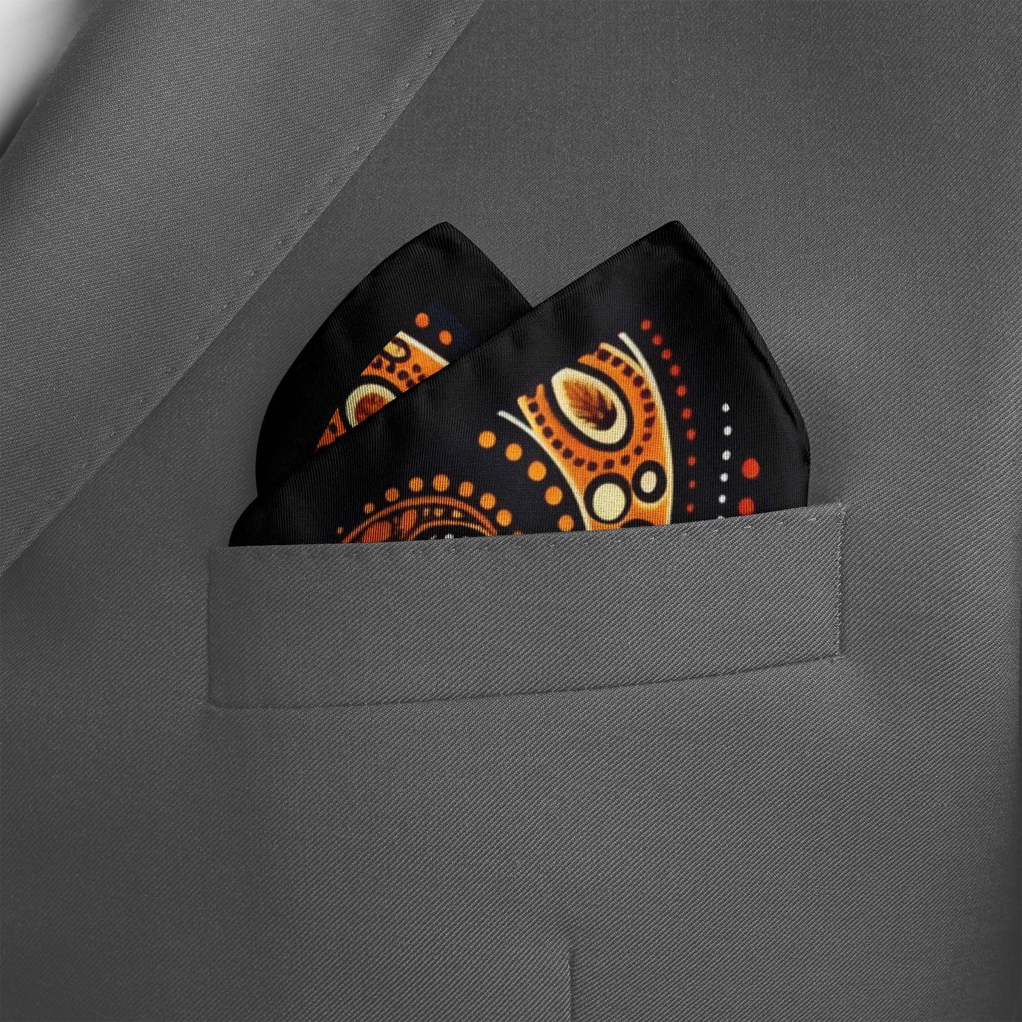 ABORIGINAL SILK POCKET SQUARE