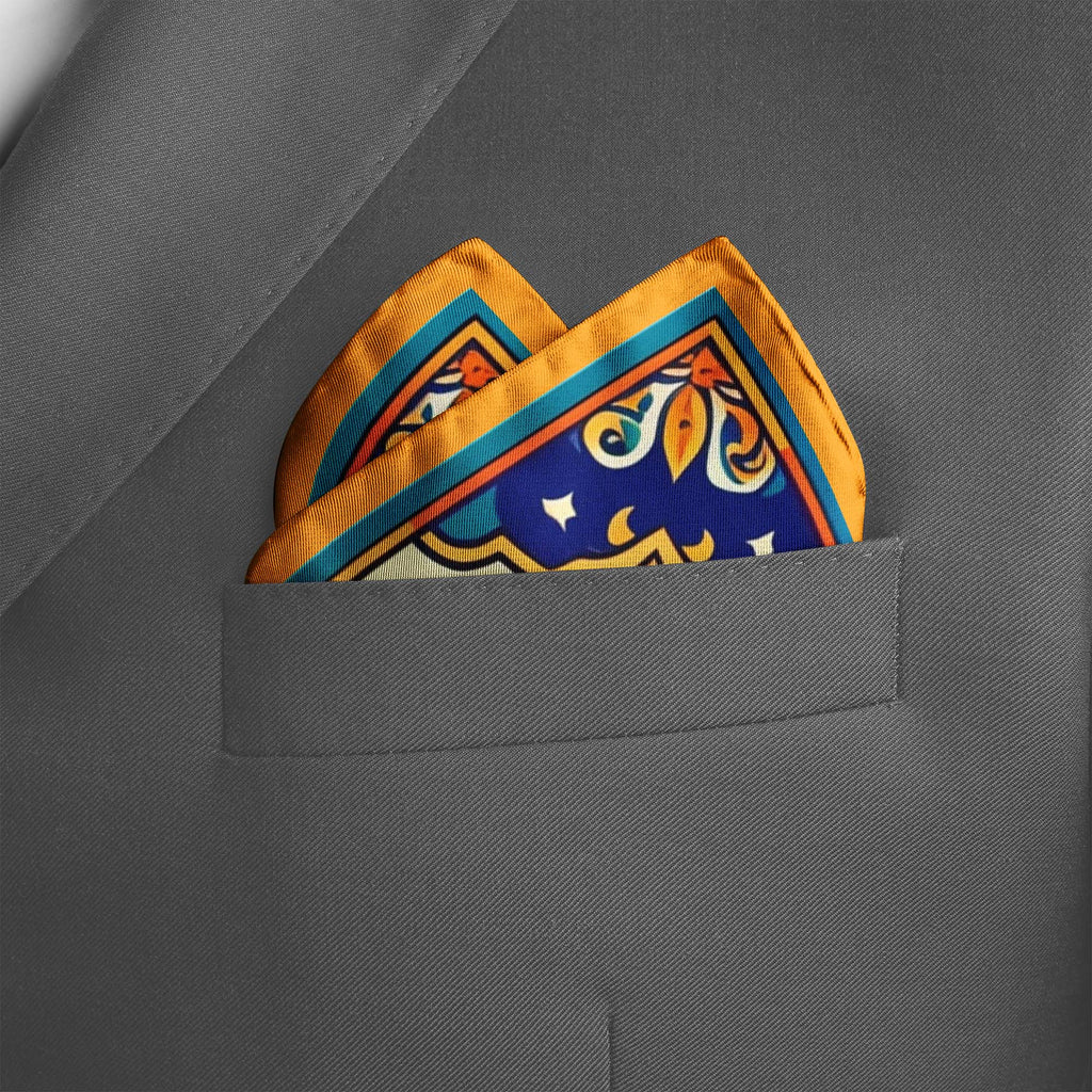 ARABESQUE VINTAGE ELEGENT SILK POCKET SQUARE