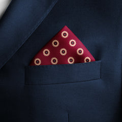 RED REVISABLE SILK POCKET SQUARE