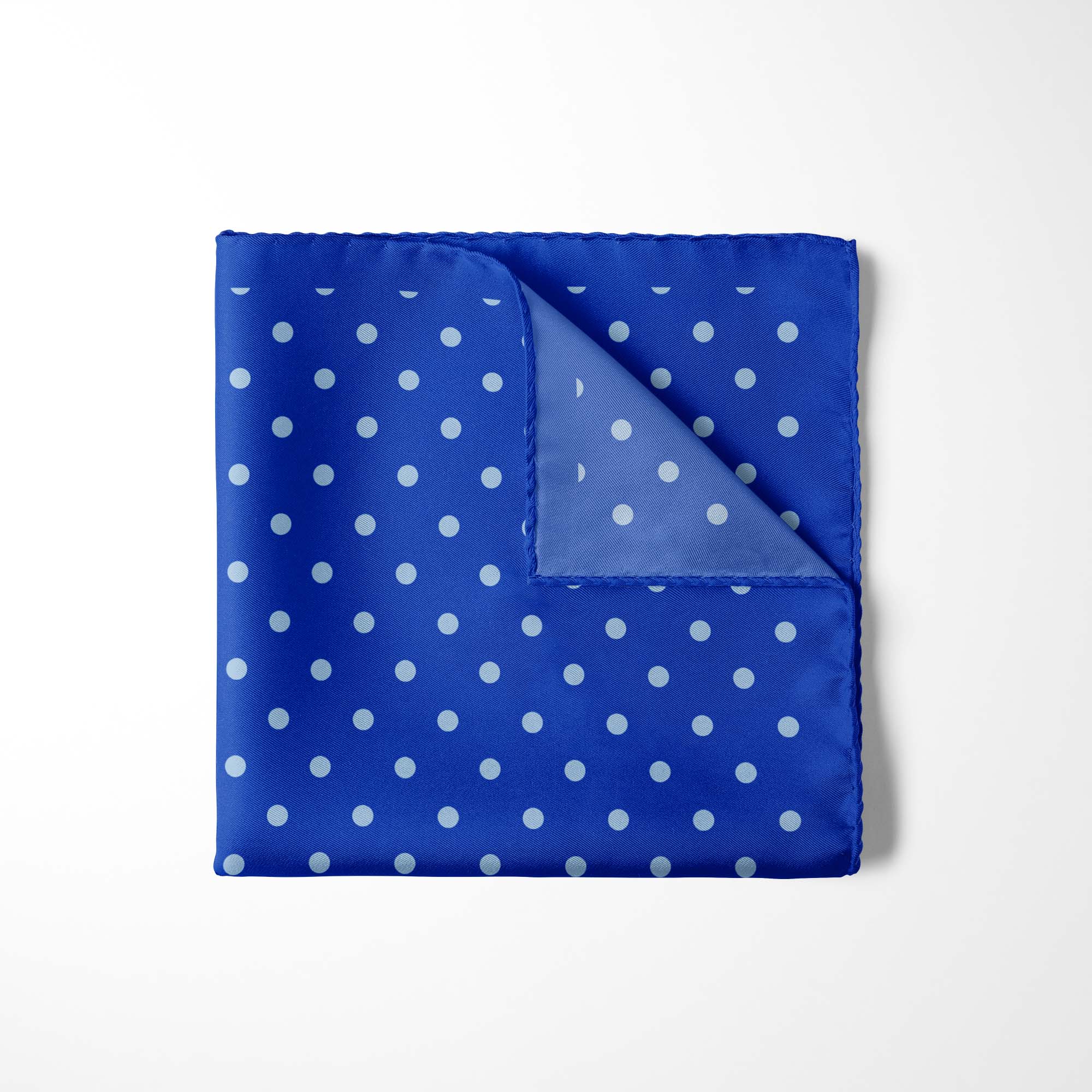 BRIGHT BLUE SPOT SILK POCKET SQUARE