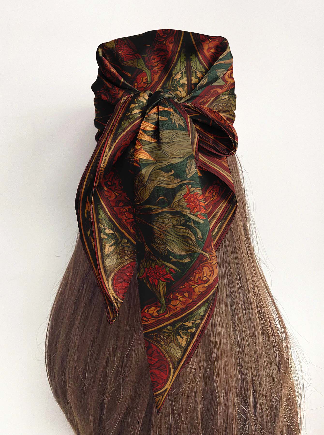 VIBRANT SUNFLOWER SILK HEAD SCARF