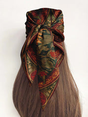 VIBRANT SUNFLOWER SILK HEAD SCARF