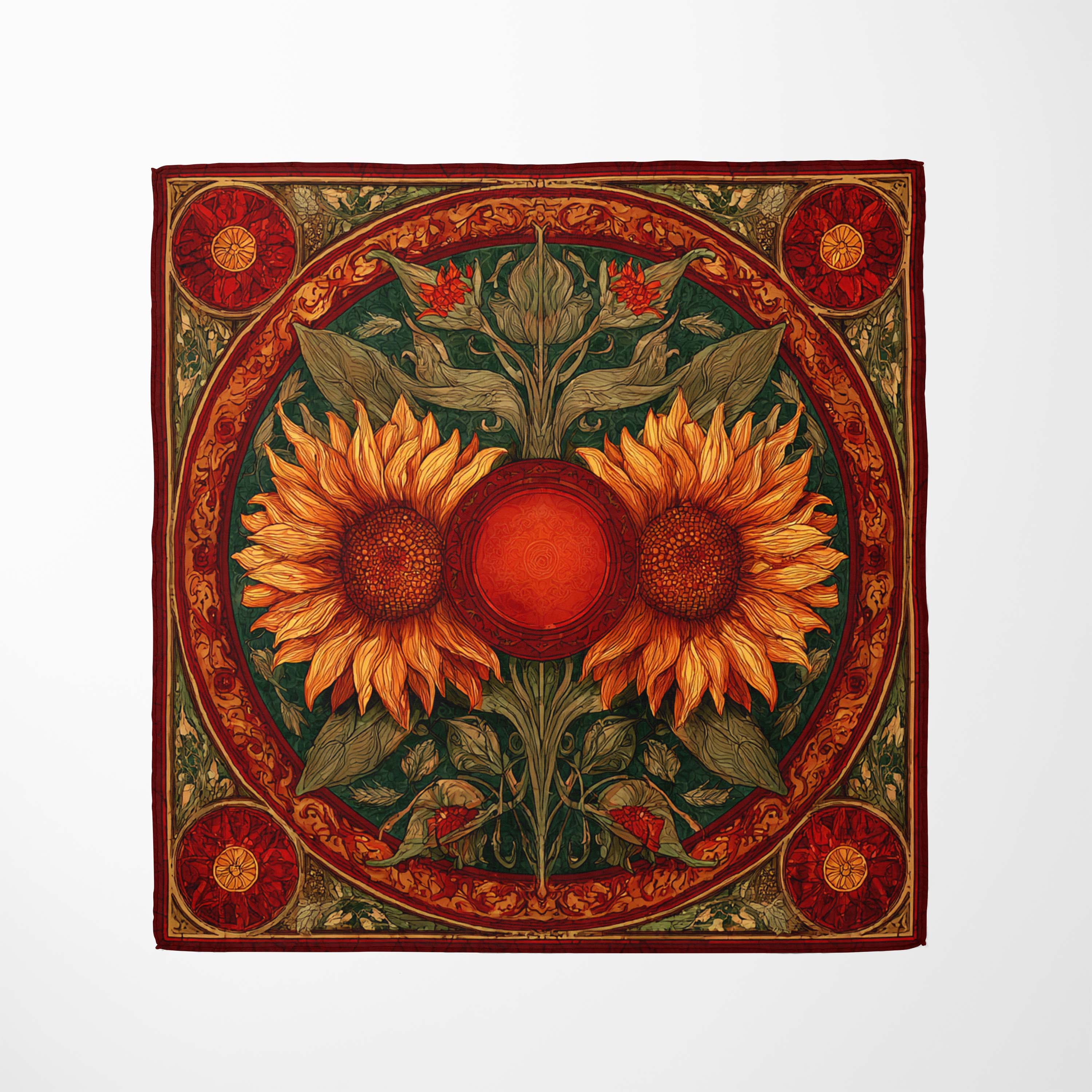 VIBRANT SUNFLOWER SILK BANDANA