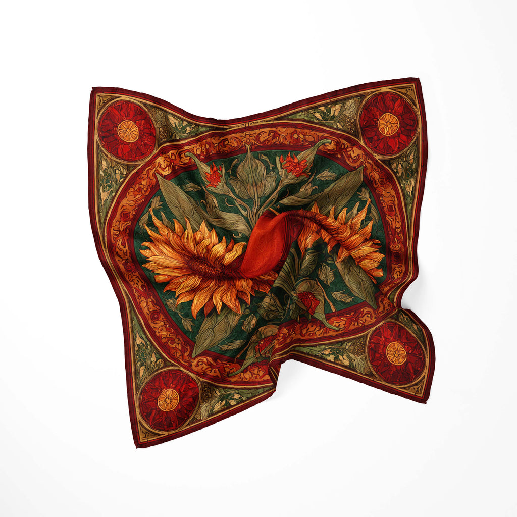 VIBRANT SUNFLOWER SILK BANDANA