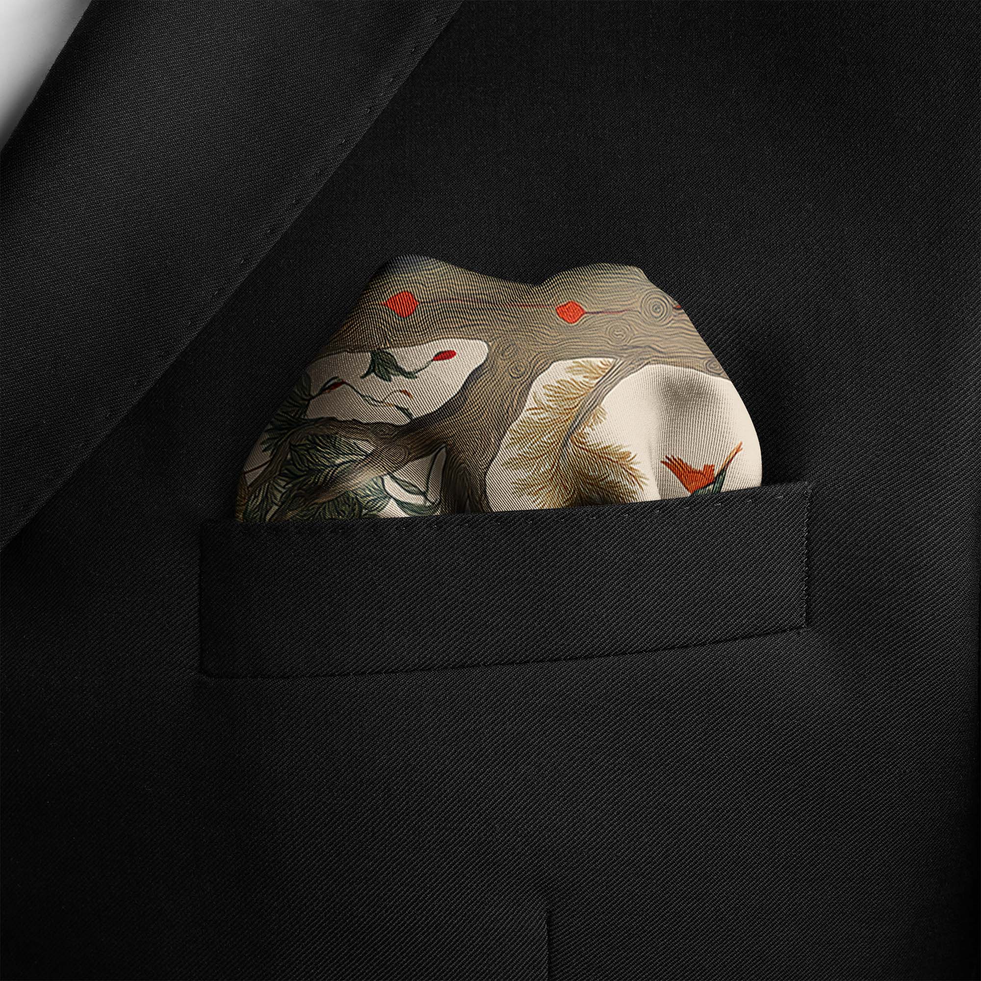 TREE OF LIFE SILK POCKET SQUARE