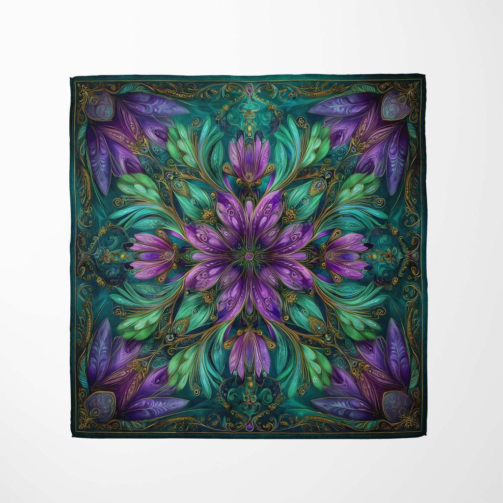 EMERALD BLOOM MANDALA NECK SCARF