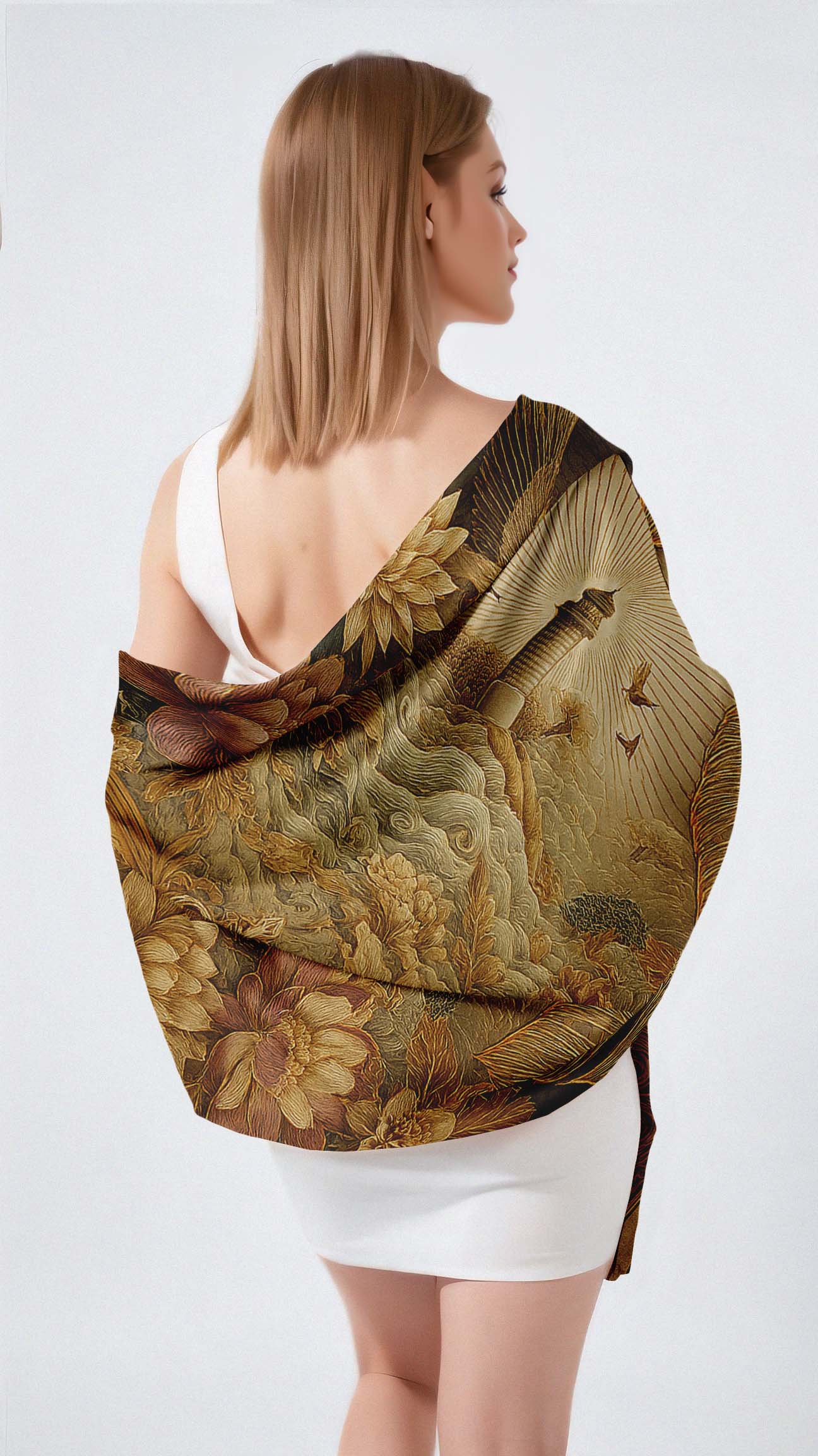 EXQUISITE CIRCULAR SILK LONG LADIES SCARF