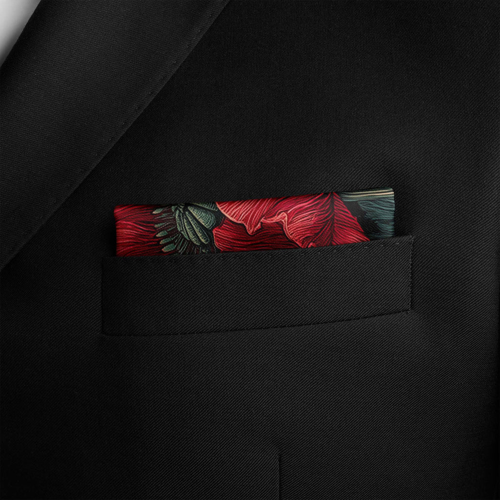 VELORA CRIMSON SILK POCKET SQUARE