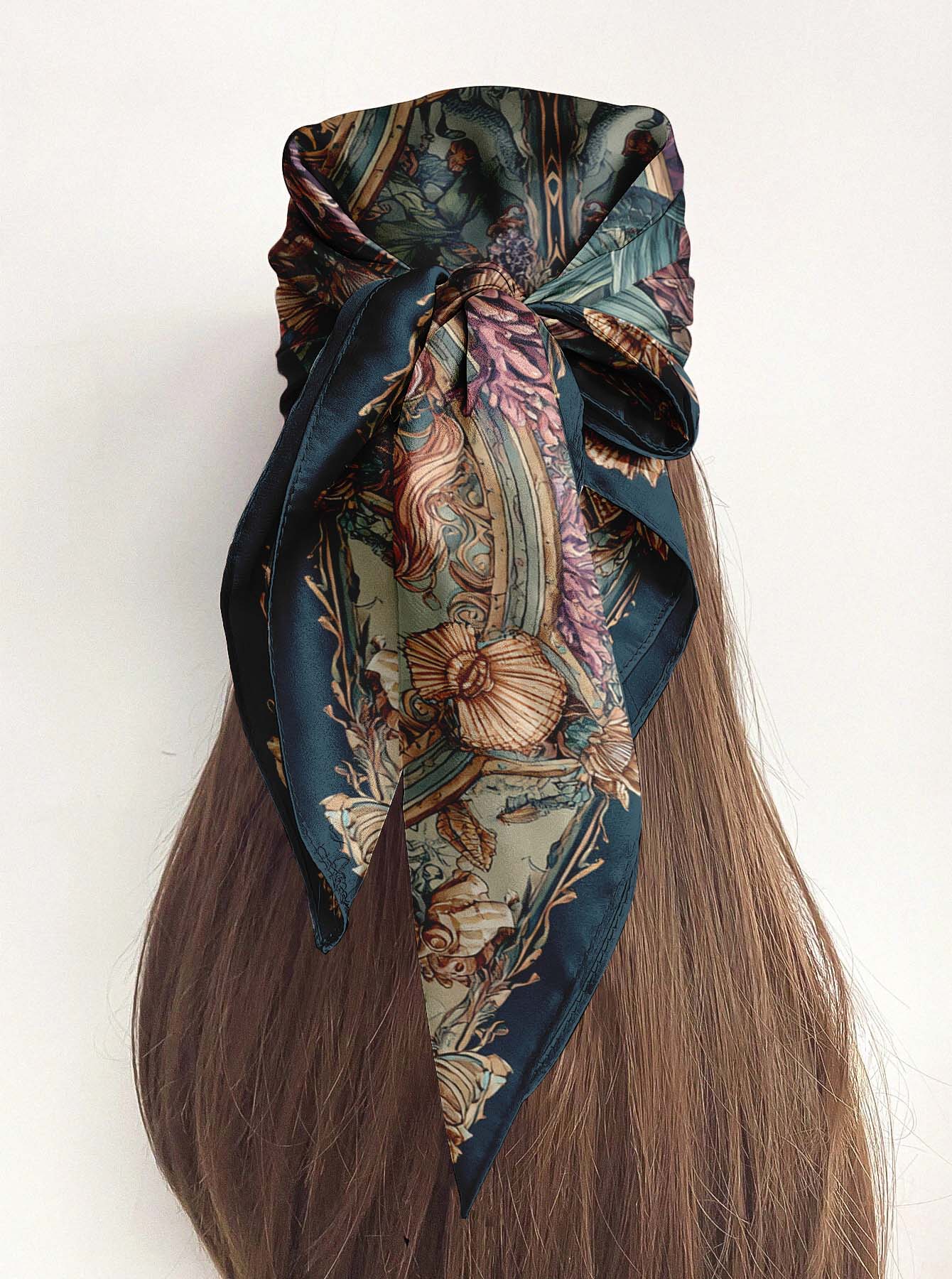 ART NOUVEAU SILK HEAD SCARF