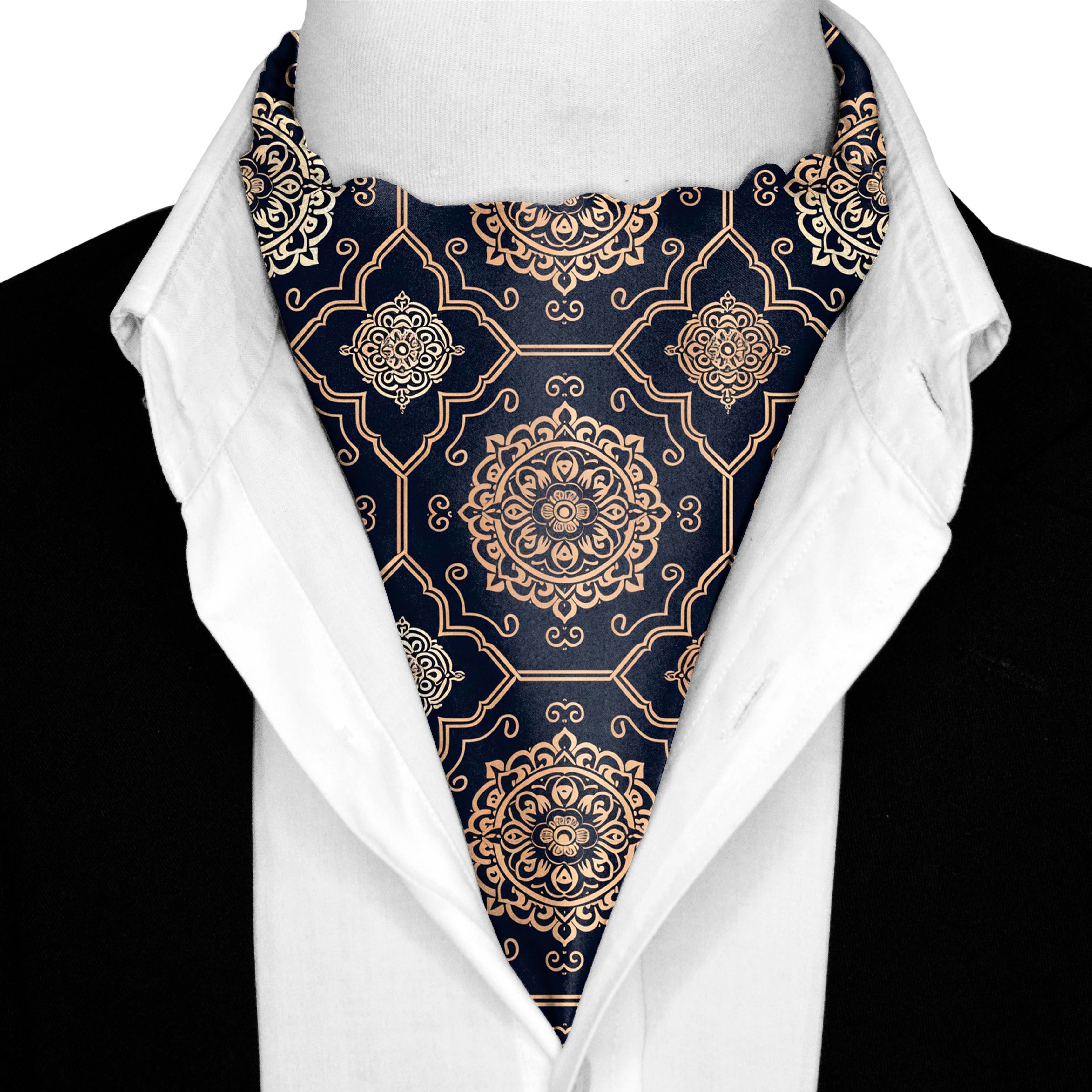 LUXURY ROYAL PATTERN SILK ASCOT – PREMIUM COLLECTION