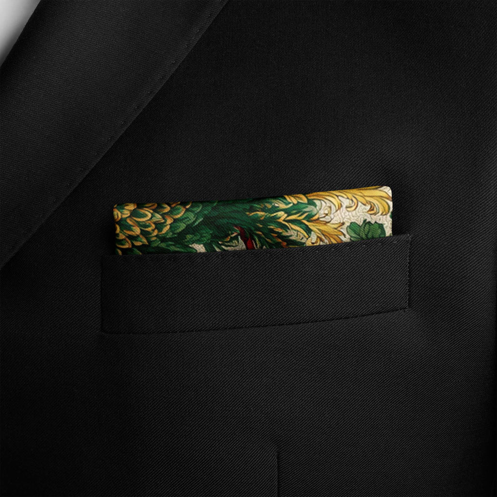 VERDANT FLAME SILK POCKET SQUARE
