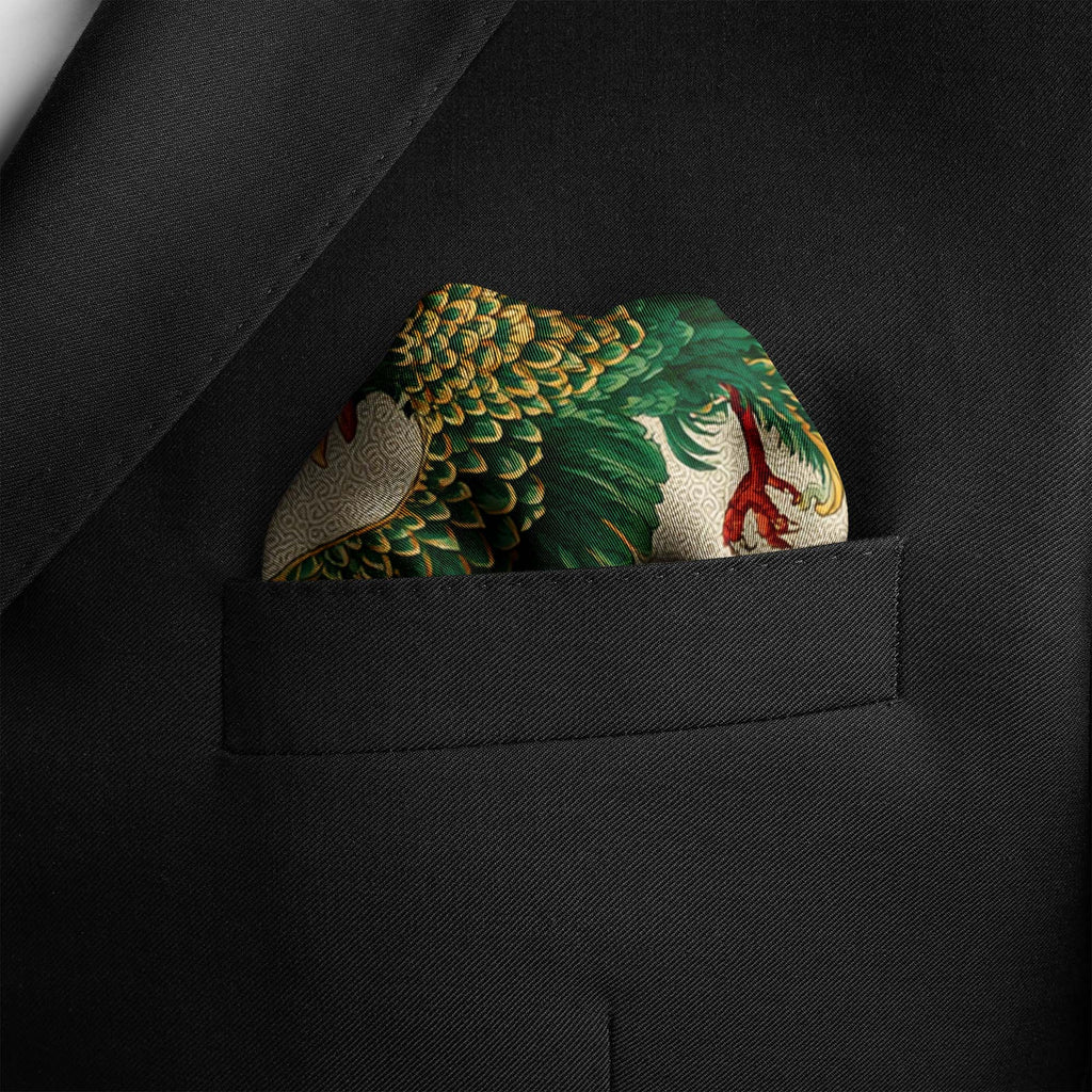 VERDANT FLAME SILK POCKET SQUARE
