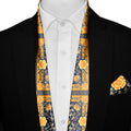 FLOWERS FOLIAGE MEN SCARF AND POCKET SQUARE SET – PREMIUM COLLECTION