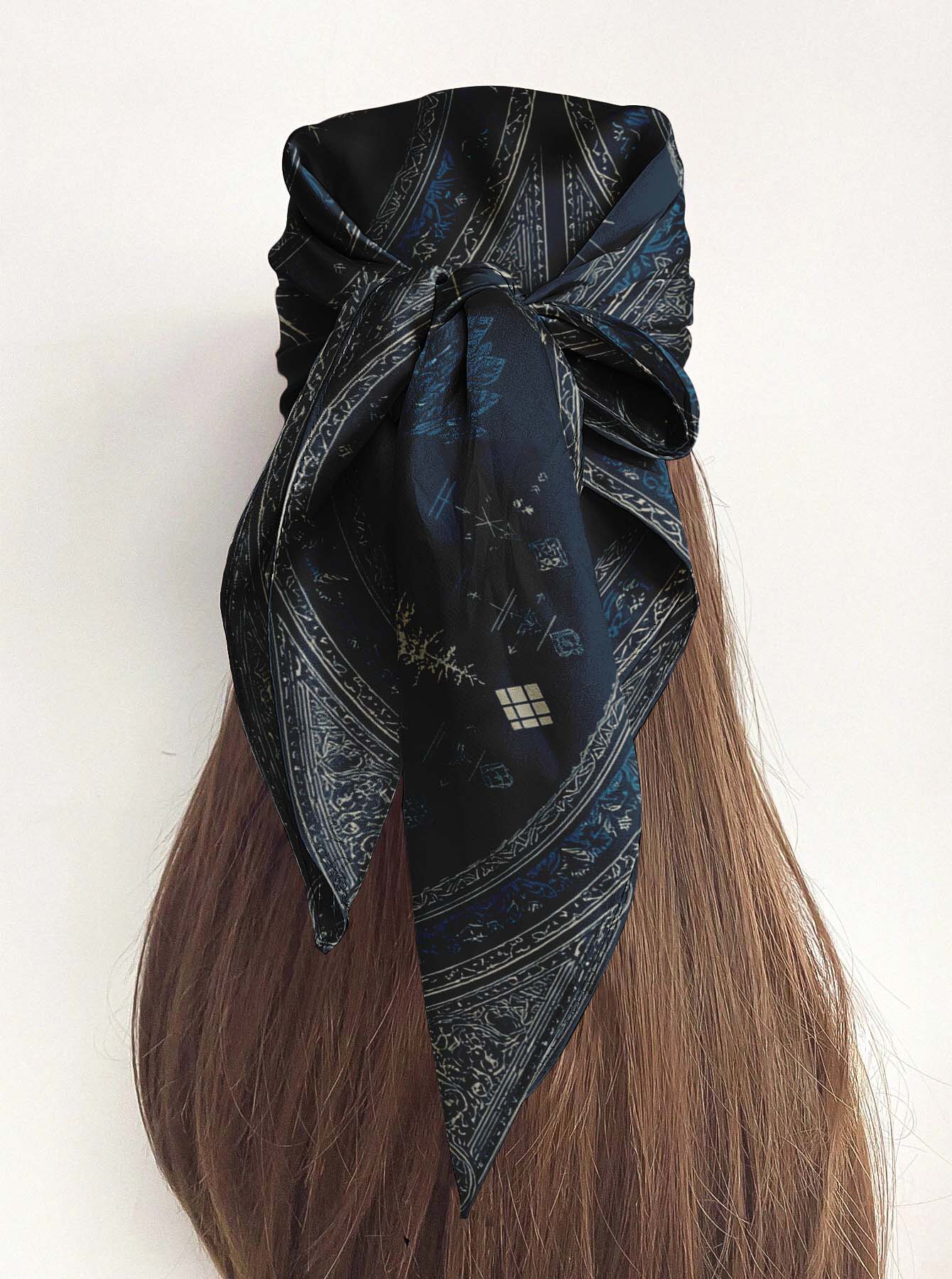 ALEX ART SILK HEAD SCARF