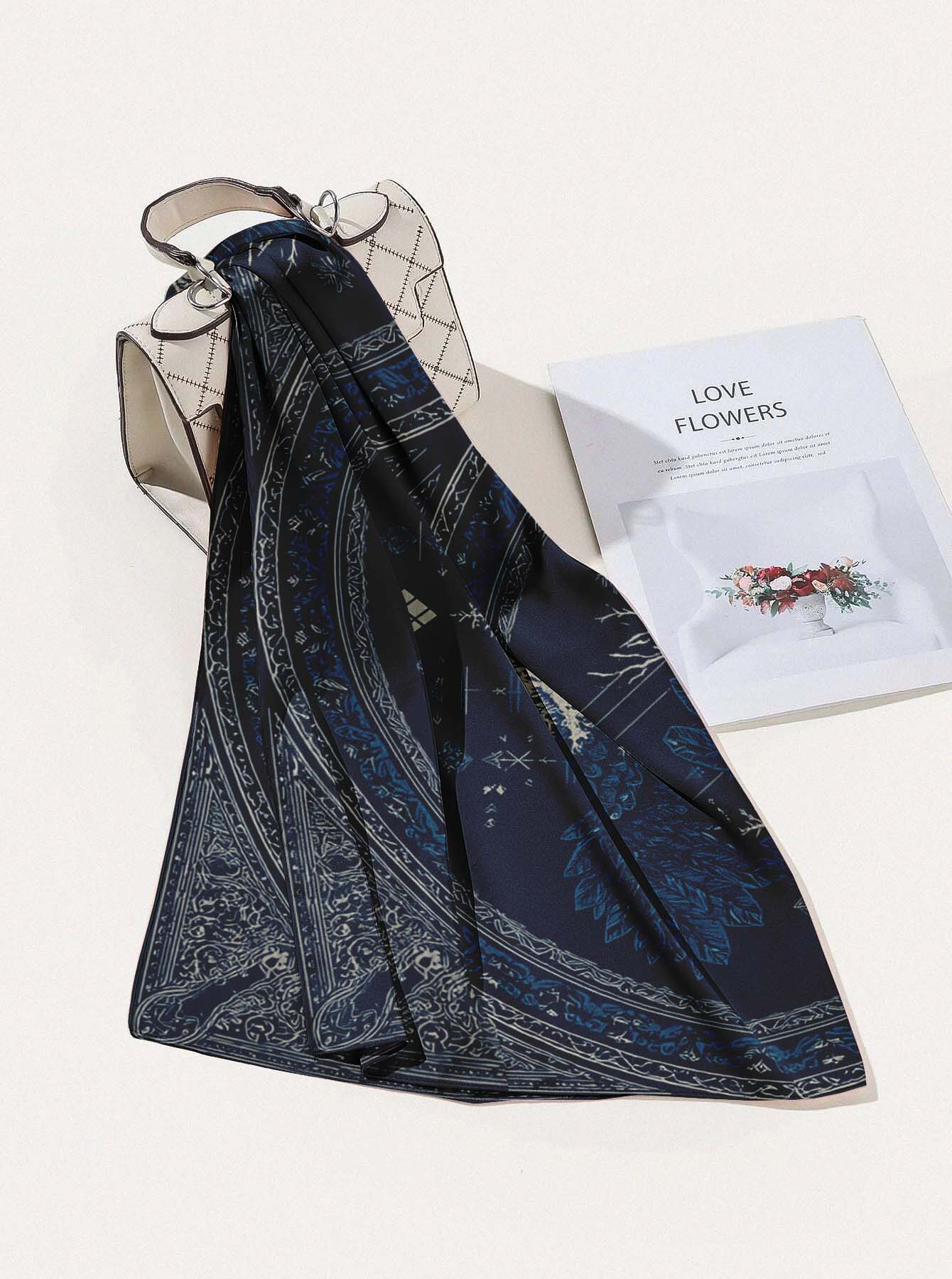 ALEX ART SILK HEAD SCARF