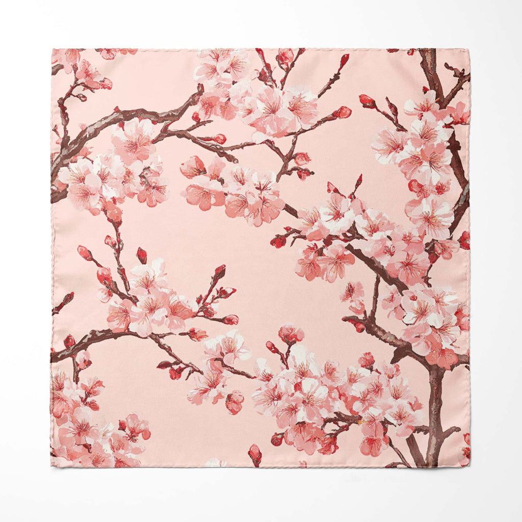 PINK CHERRY BLOSSOM SILK POCKET SQUARE
