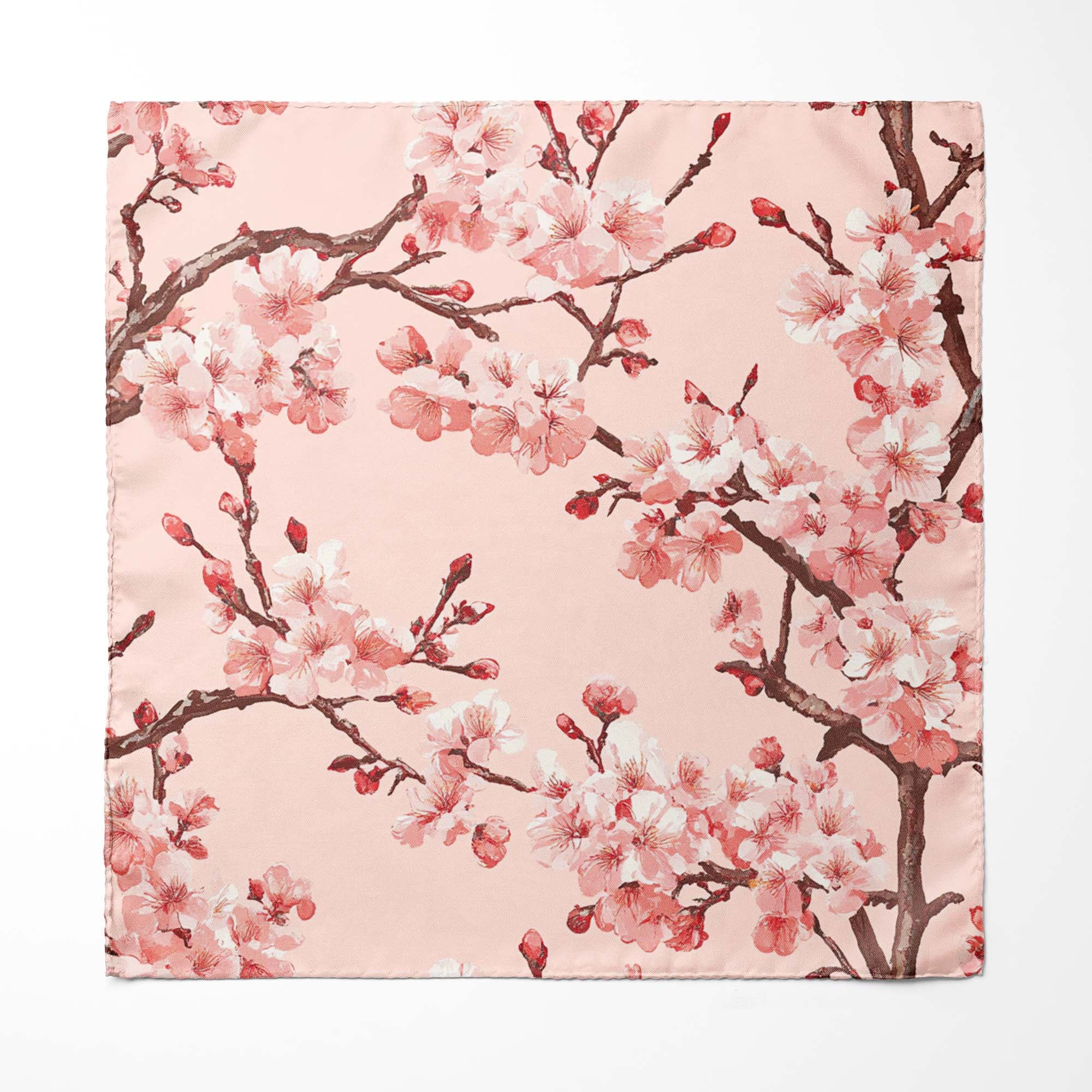 PINK CHERRY BLOSSOM SILK POCKET SQUARE