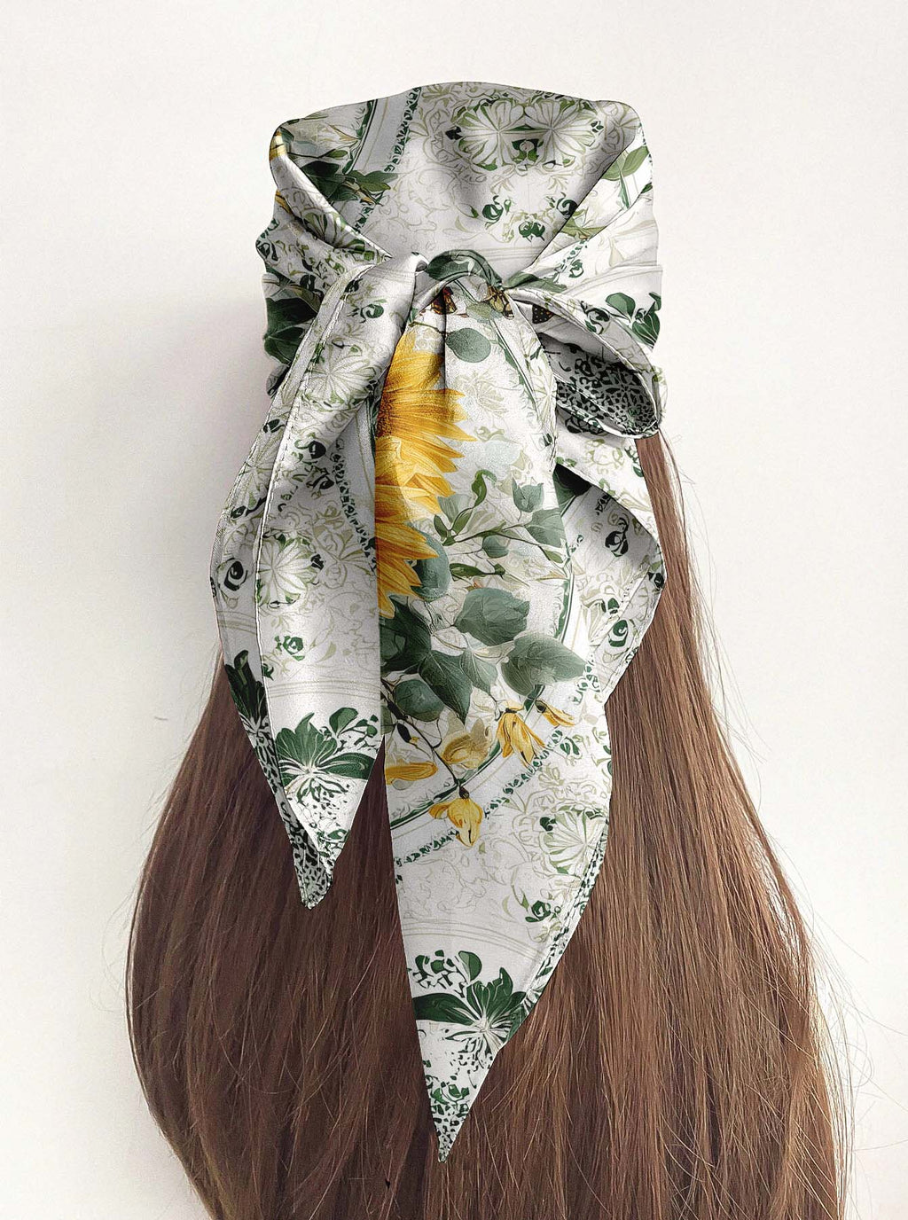 FLOWER MEADOW SILK HEAD SCARF