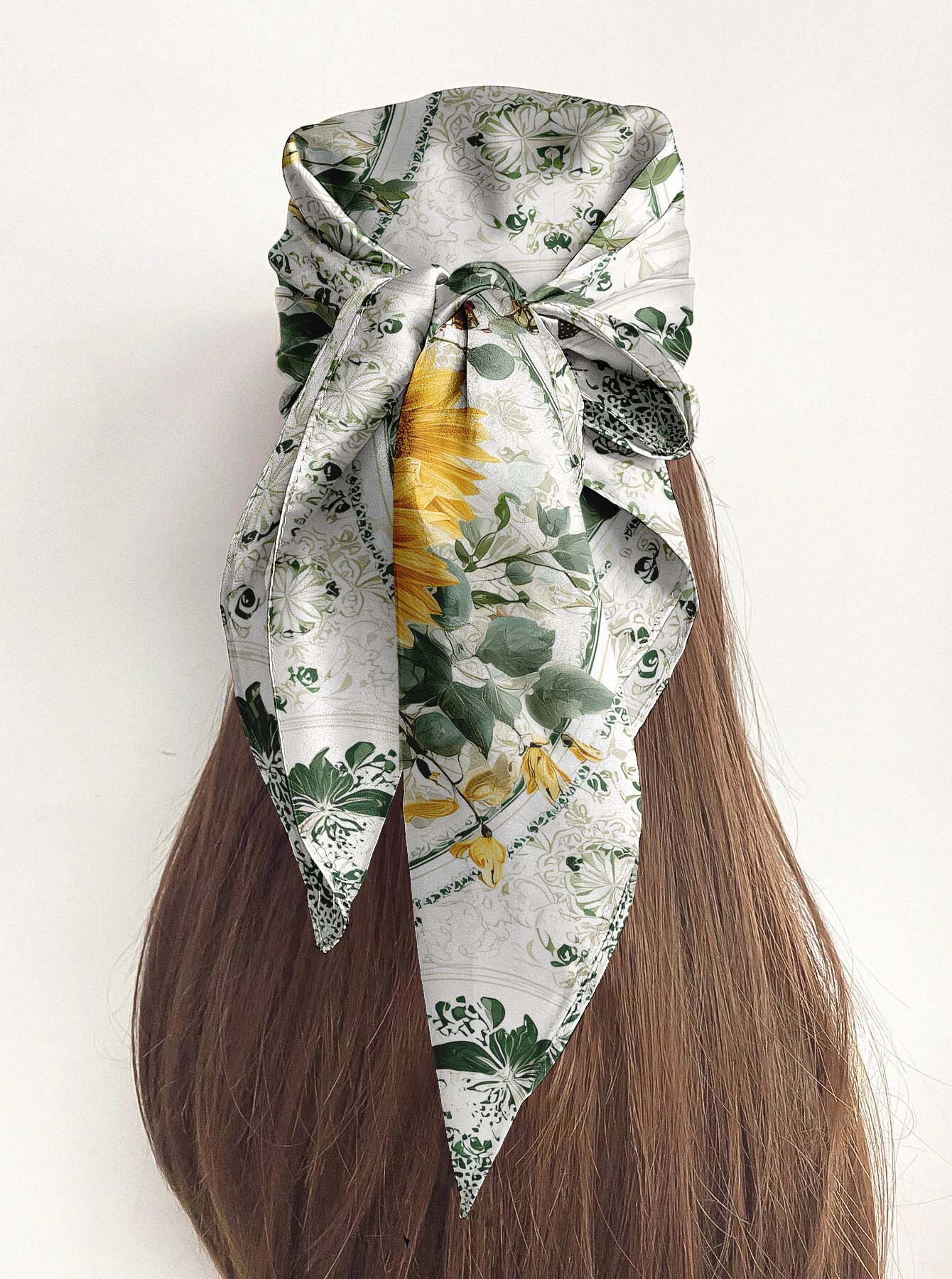 FLOWER MEADOW SILK HEAD SCARF