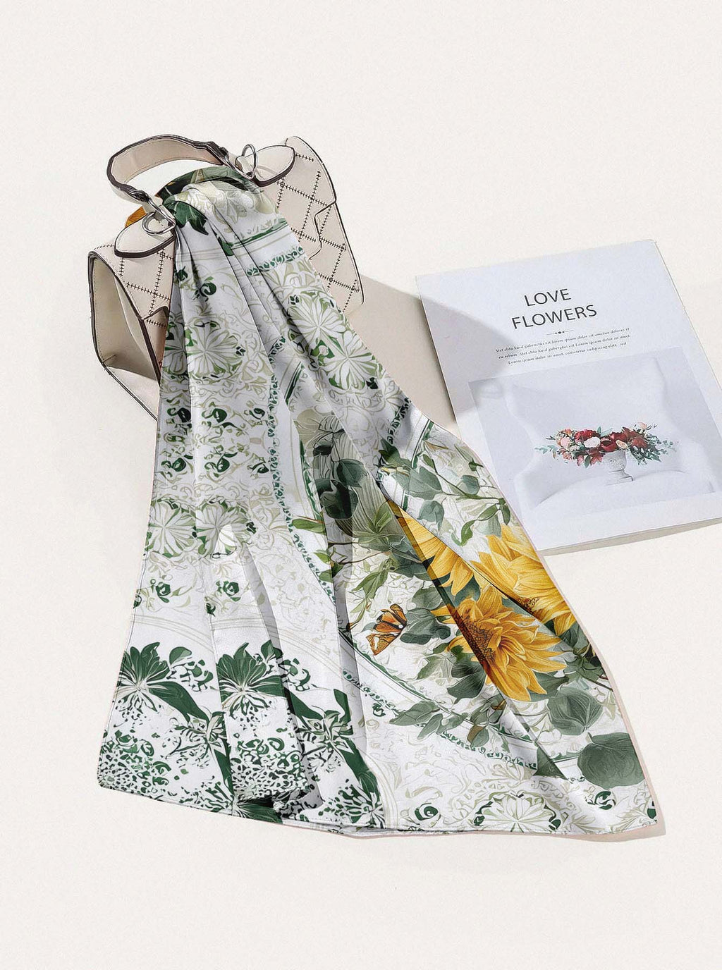 FLOWER MEADOW SILK HEAD SCARF
