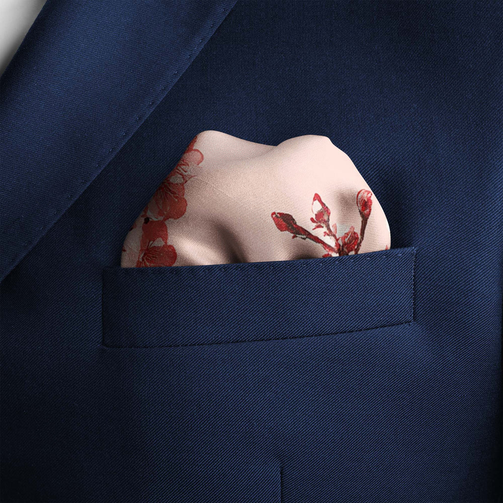 PINK CHERRY BLOSSOM SILK POCKET SQUARE